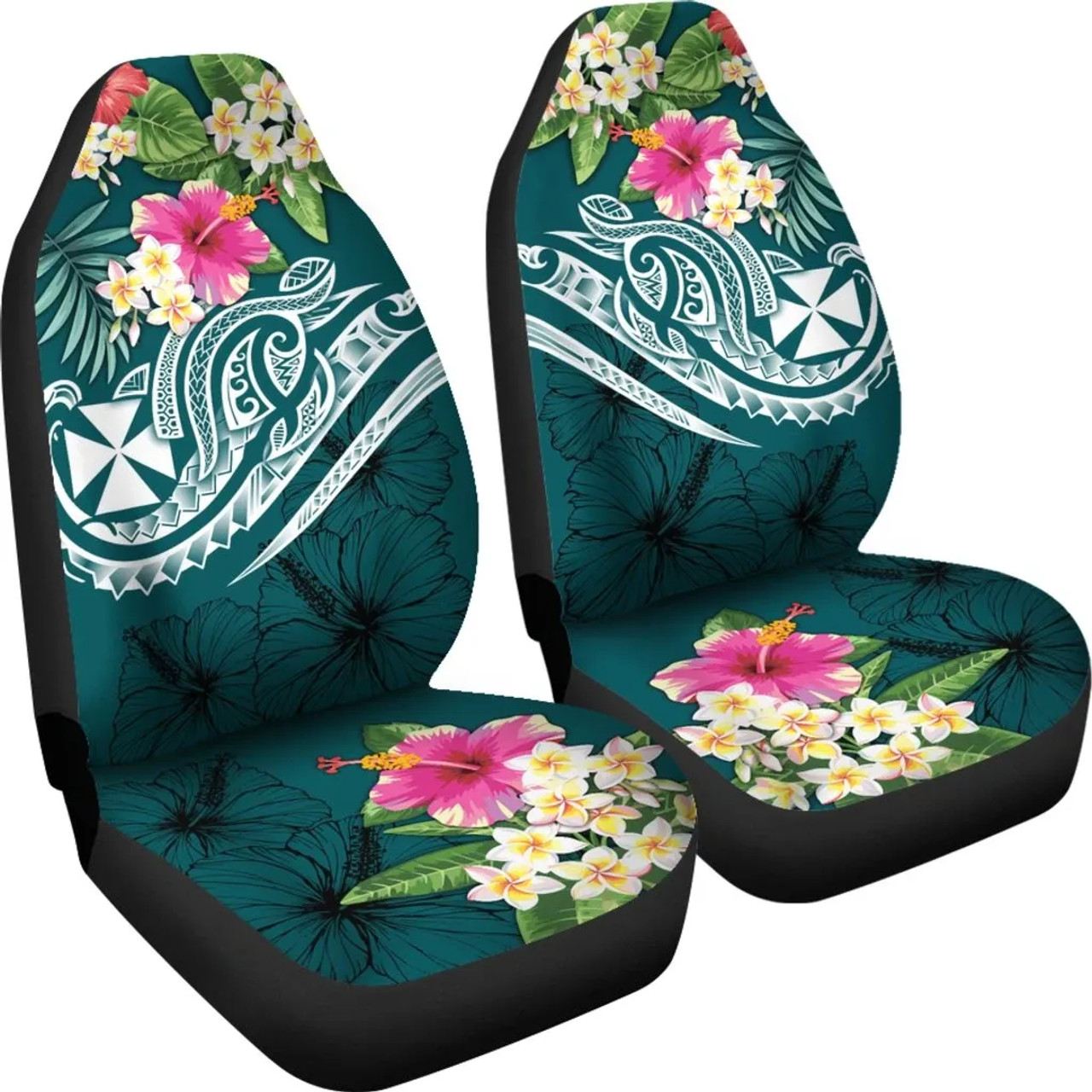 Wallis and Futuna Polynesian Car Seat Covers - Summer Plumeria (Turquoise)