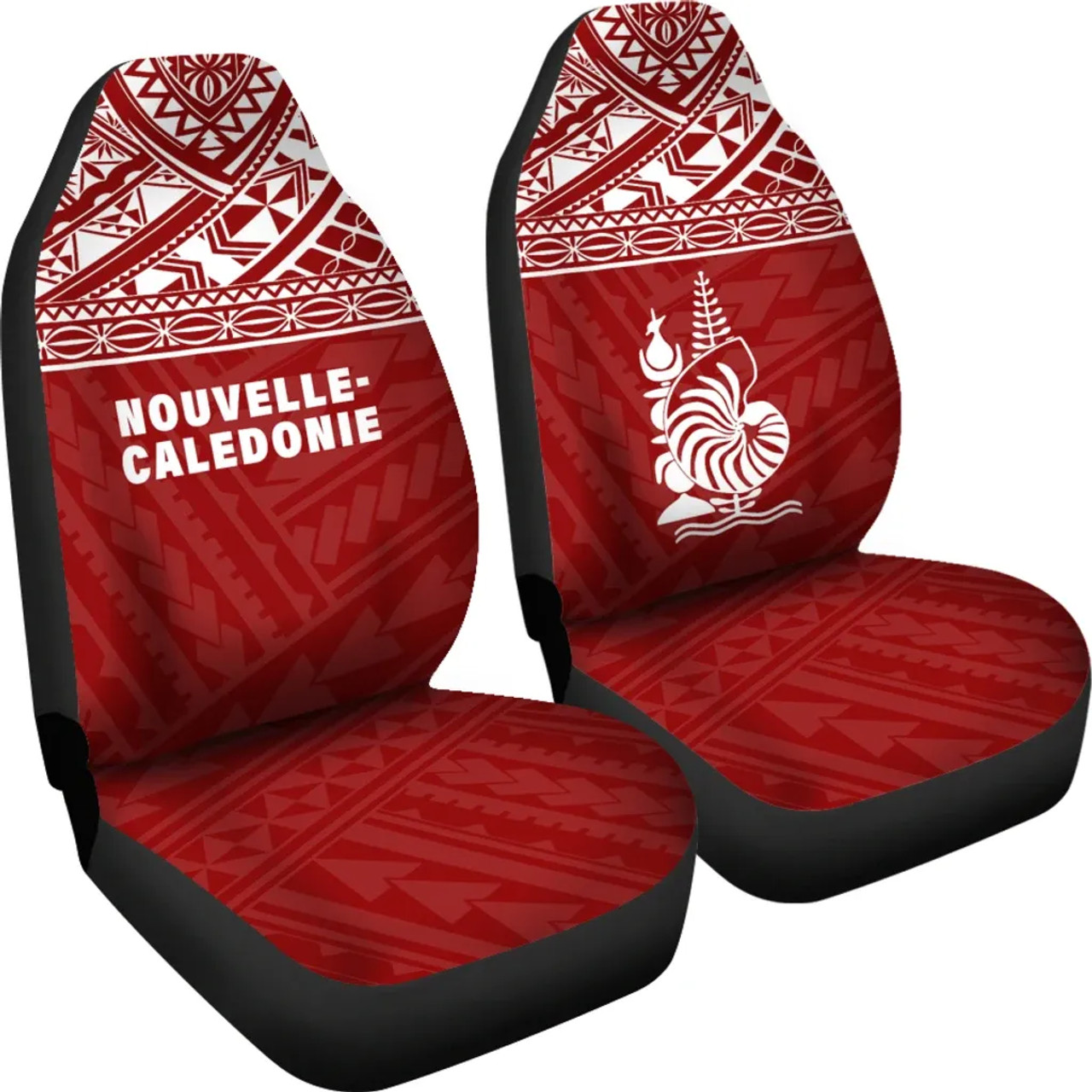 New Caledonia Car Seat Covers - New Caledonia Coat Of Arms Polynesian Tattoo Red