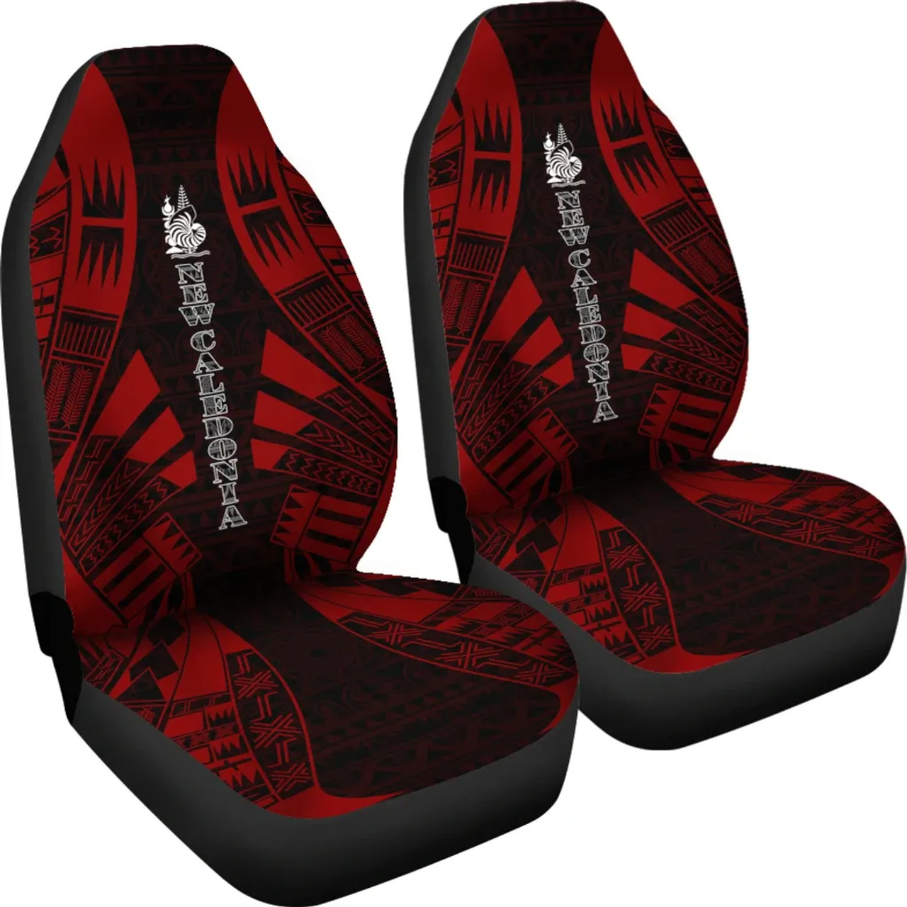 New Caledonia Car Seat Covers - New Caledonia Coat Of Arms Polynesian Tattoo Red