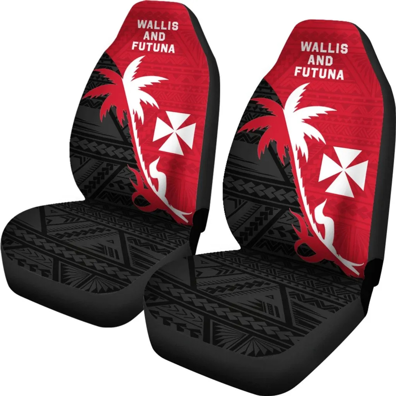 Wallis And Futuna Car Seat Covers - Wallis And Futuna Coat Of Arms Coconut Tree