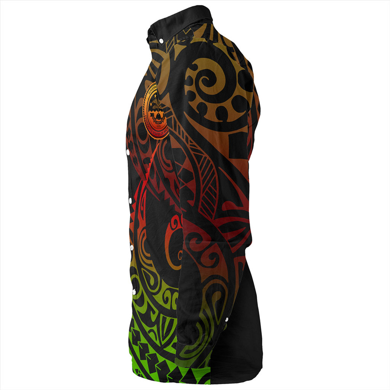 Federated States Of Micronesia Long Sleeve Shirt Kakau Style
