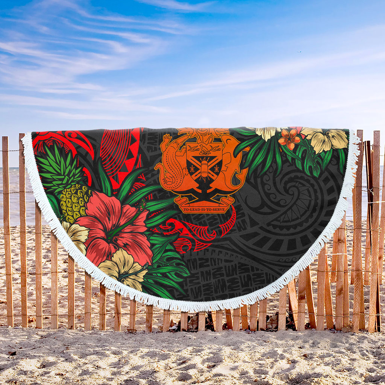 Solomon Islands Beach Blanket Polynesian Coat Of Arms Tropical
