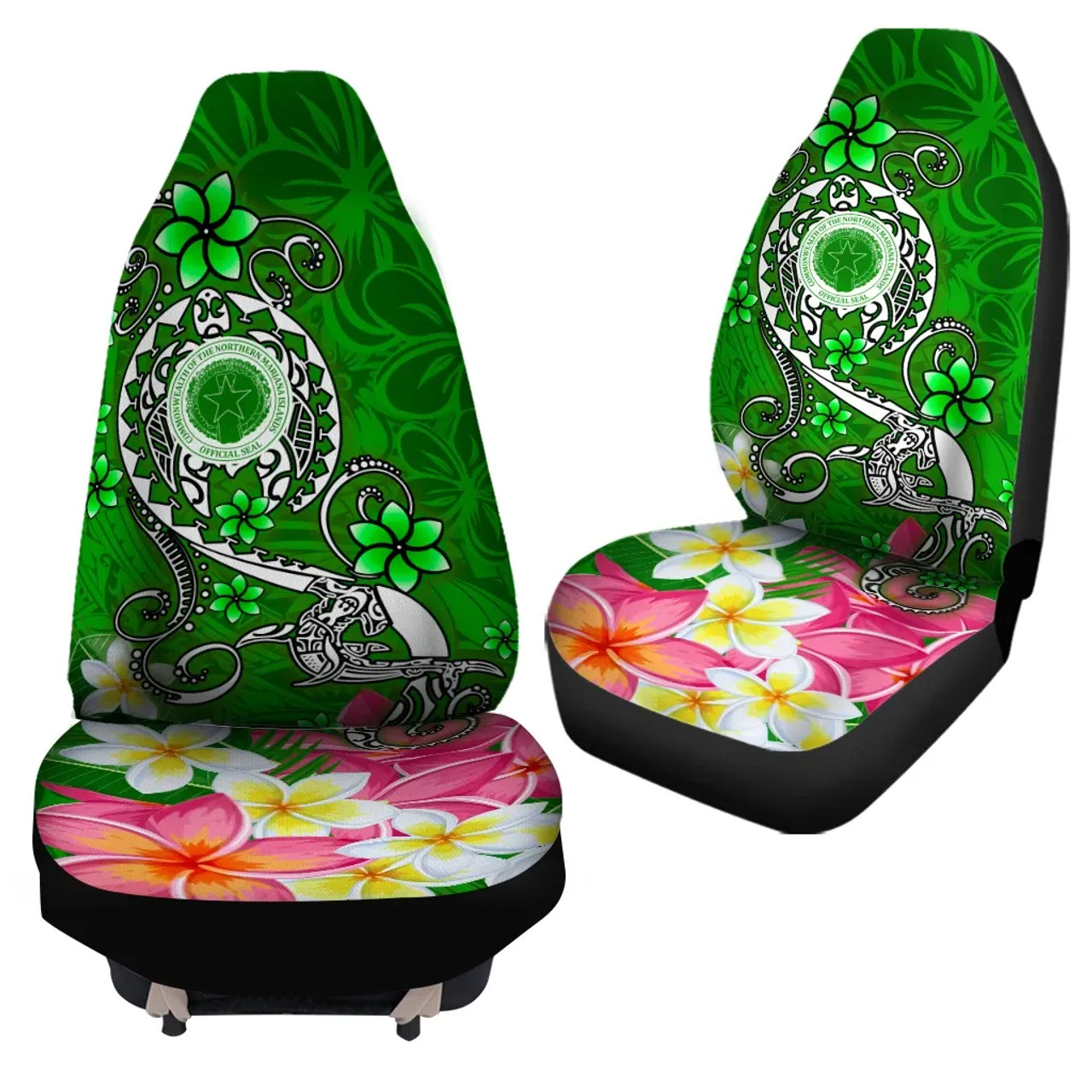 CNMI Car Seat Covers - Turtle Plumeria (Green)