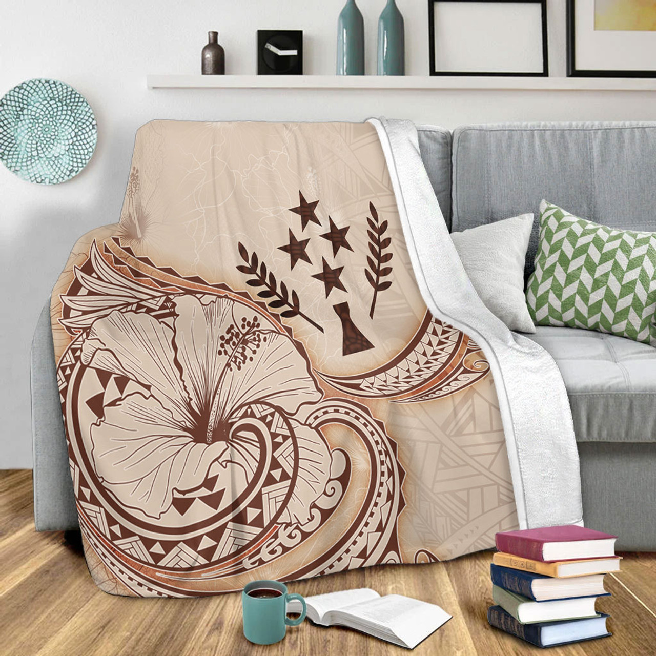 Kosrae Premium Blanket Hibiscus Flower Vintage Style