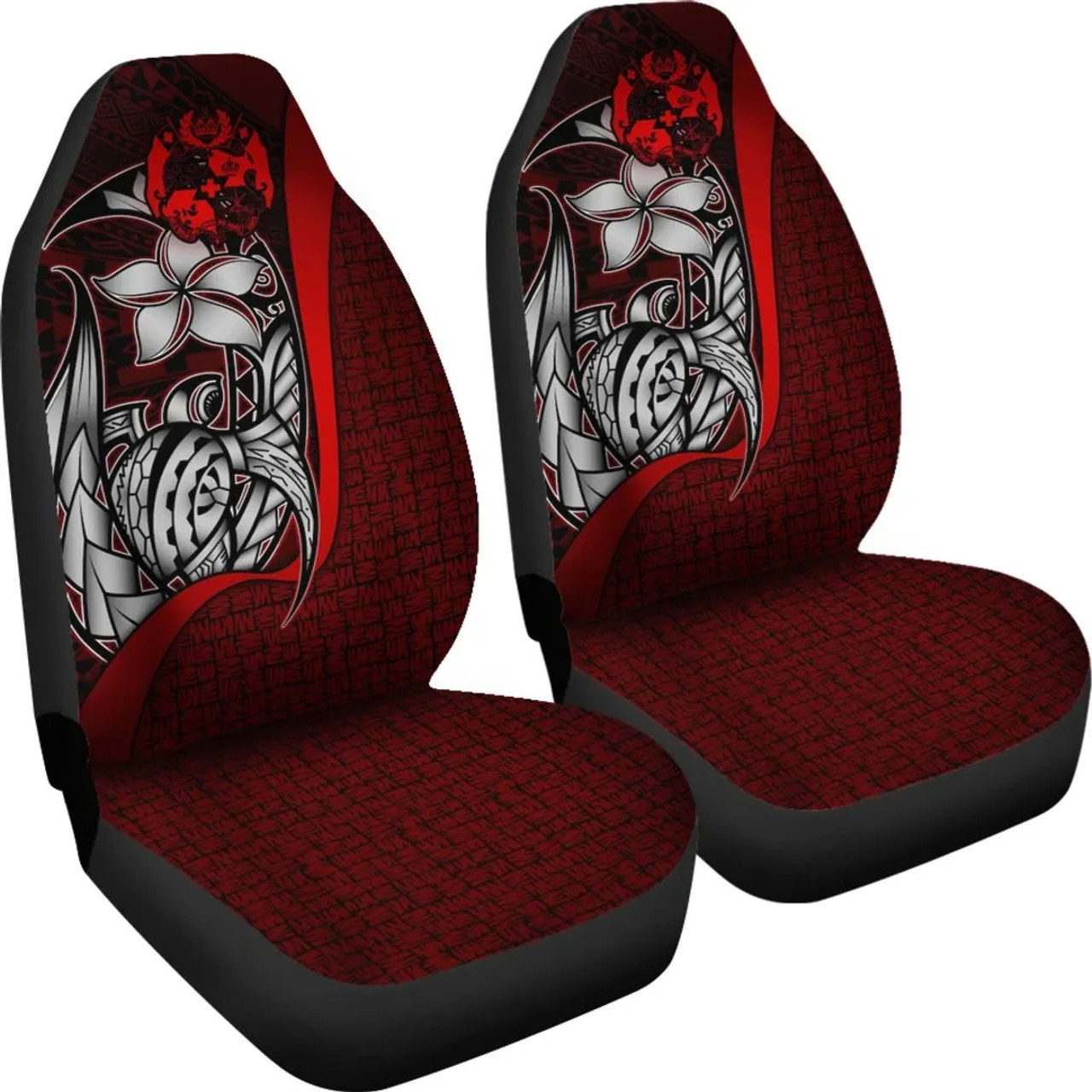 Tonga Polynesian Car Seat Covers Red - Turtle With Hook