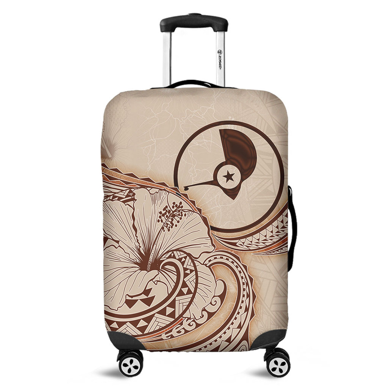 Yap State Luggage Cover Hibiscus Flower Vintage Style2