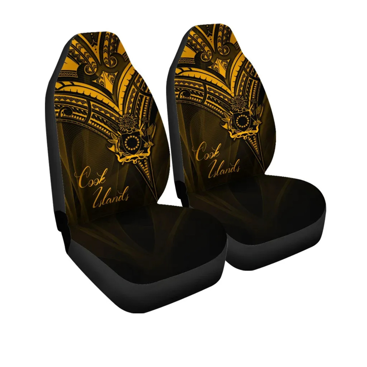 Cook Islands Car Seat Cover - Gold Color Cross Style