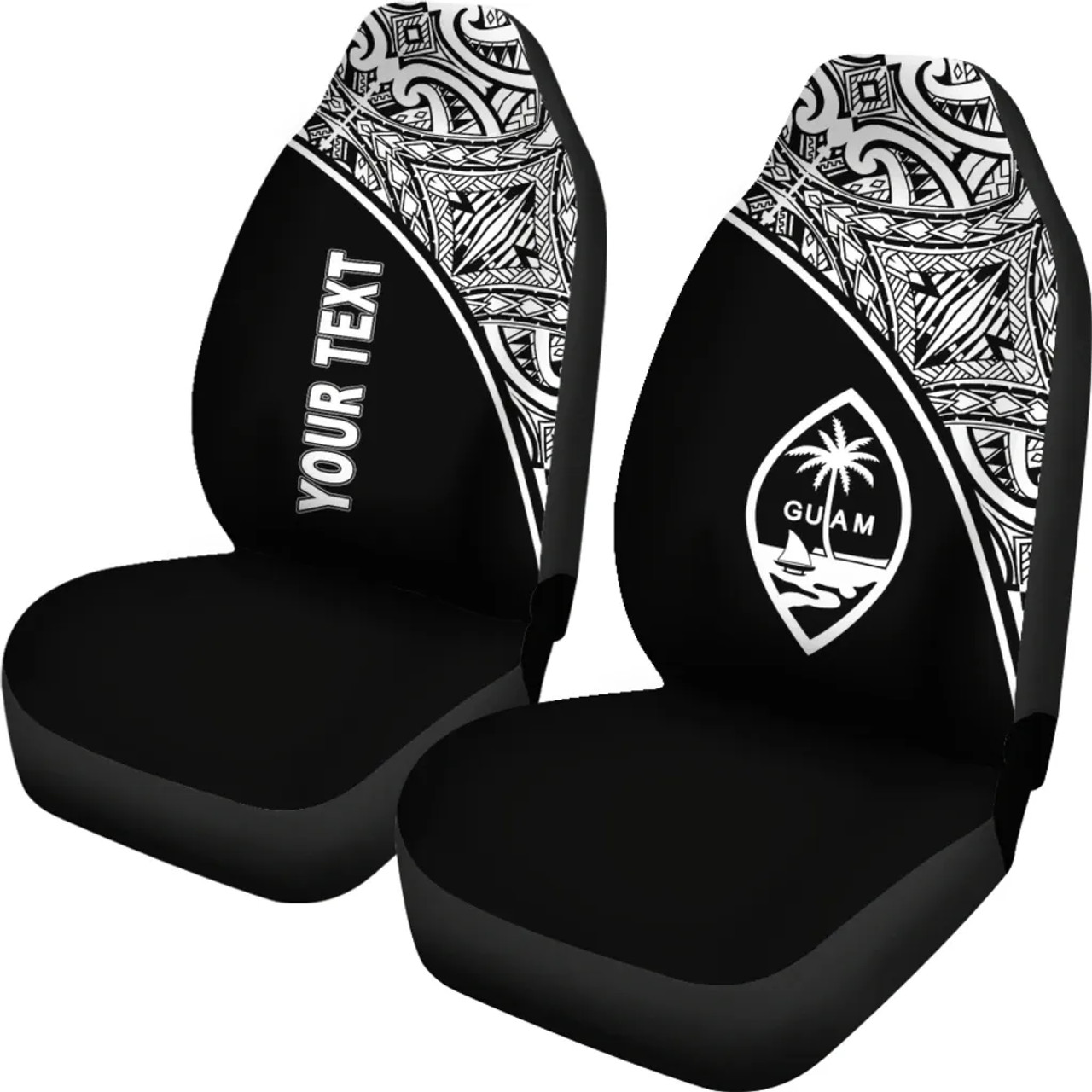 Federated States of Micronesia Car Seat Covers - FSM Seal Polynesian Black Curve