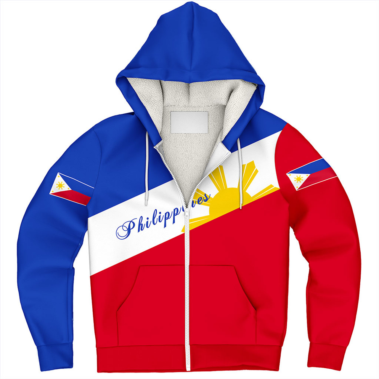 Philippines Filipinos Sherpa Hoodie Flag Sun Style