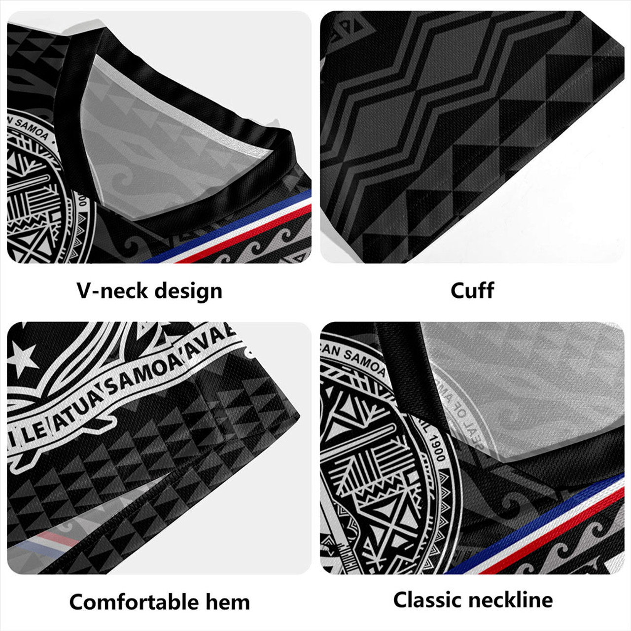 Samoa Rugby Jersey American Samoa Coat Of Arms Half Style