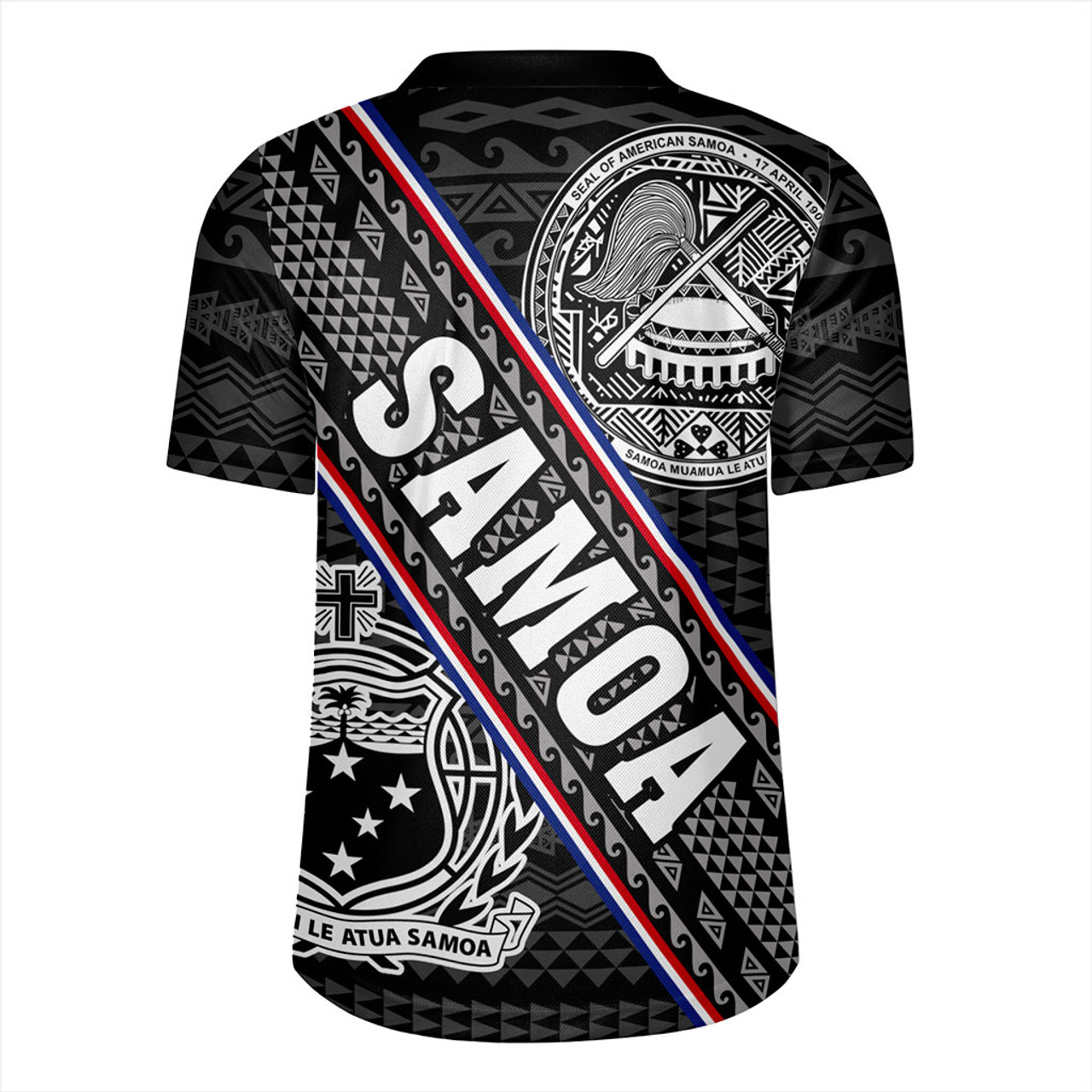 Samoa Rugby Jersey American Samoa Coat Of Arms Half Style