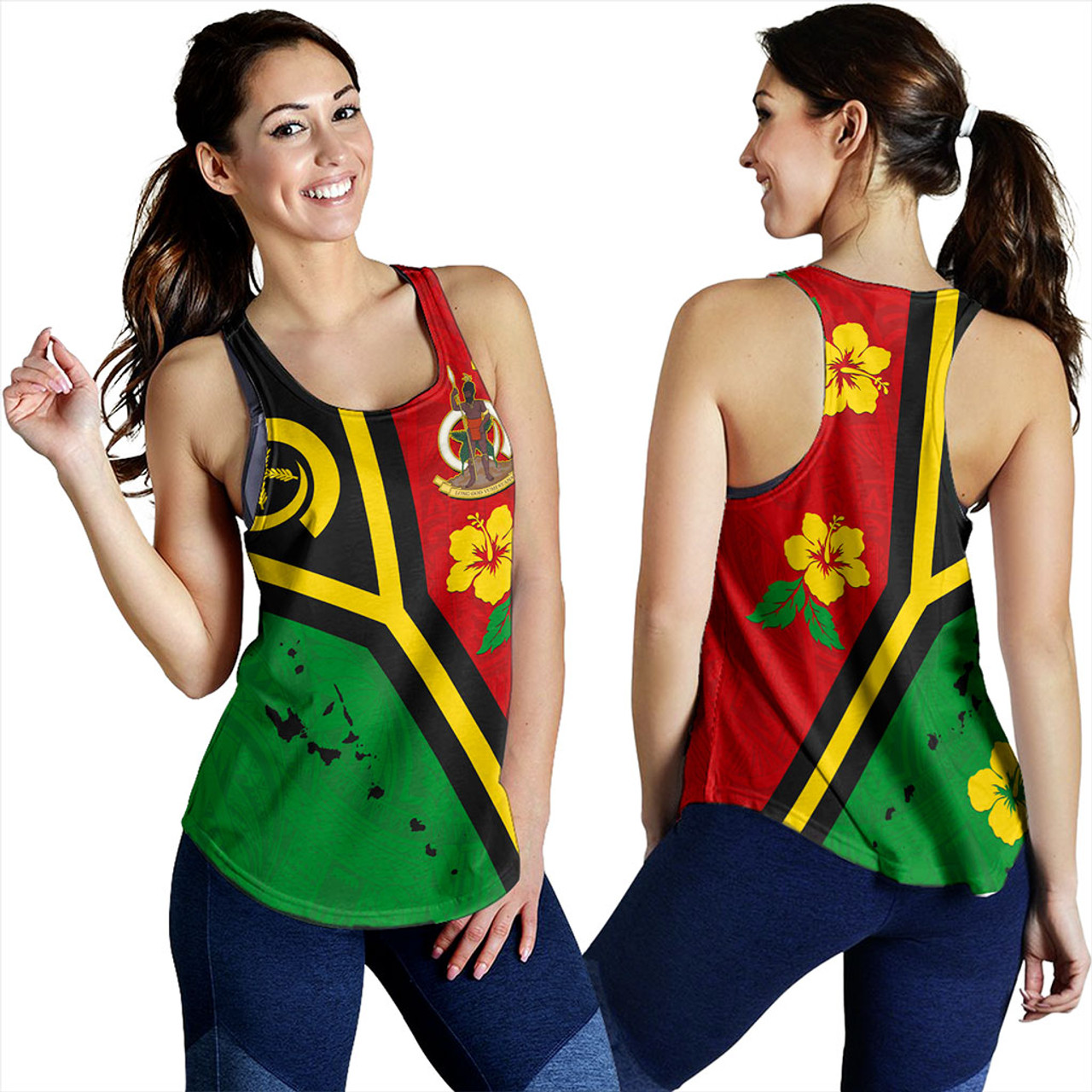 Vanuatu Women Tank Tribal Polynesia Tattoo With Map
