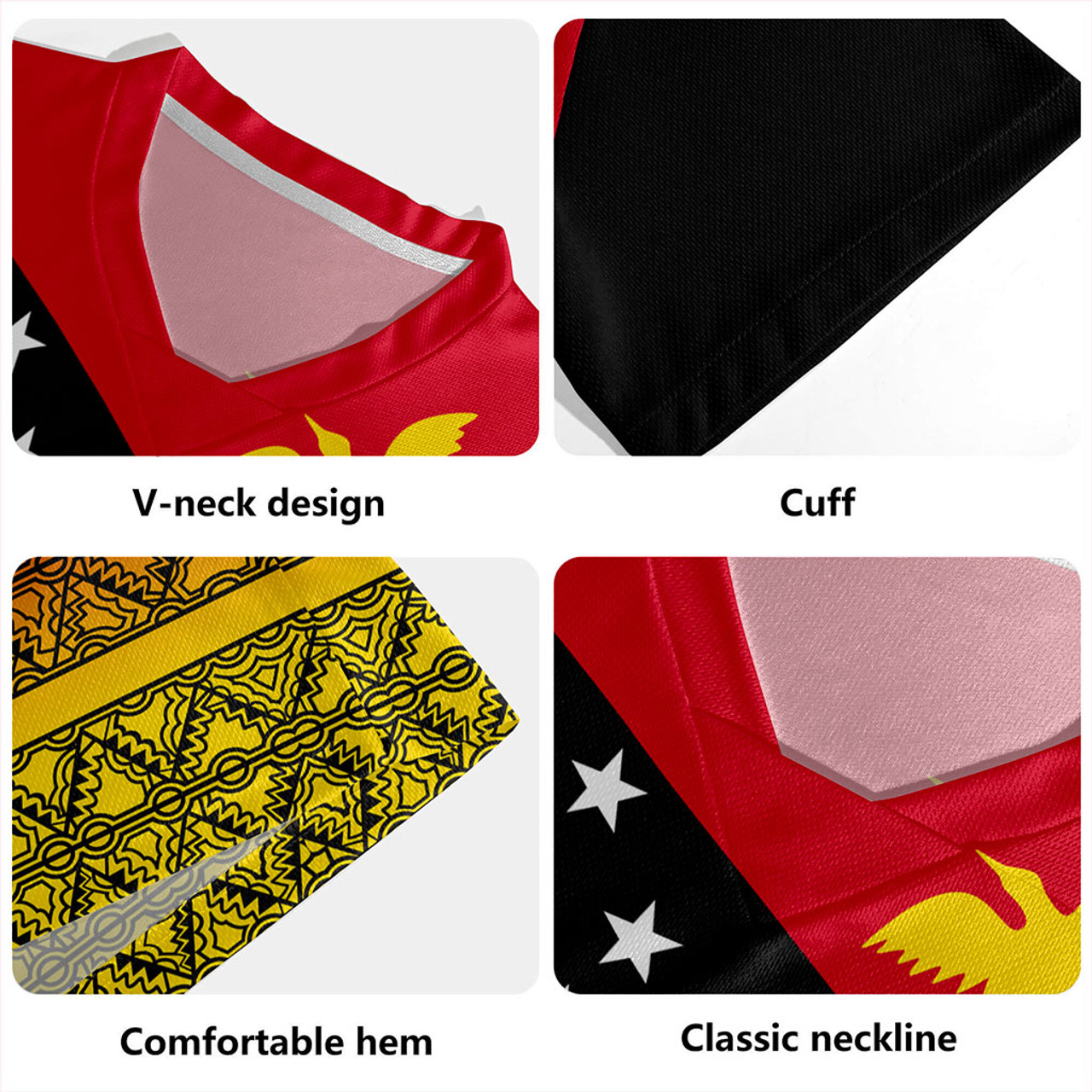 Papua New Guinea Rugby Jersey Flag Pattern Tapa Clothes