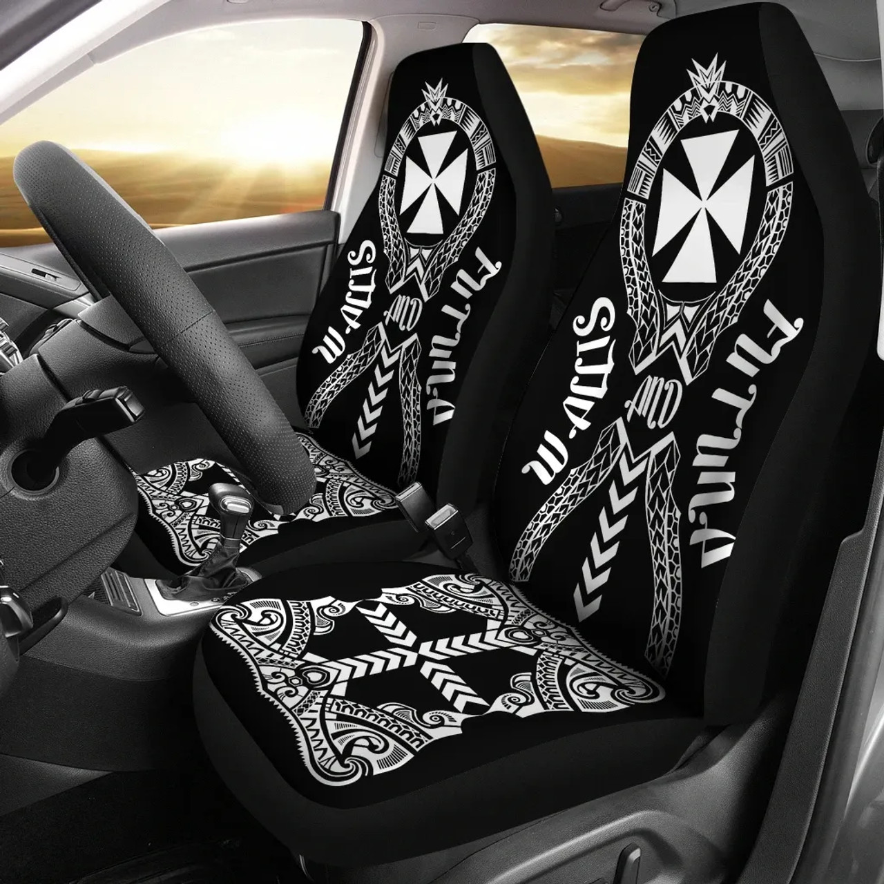 Wallis And Futuna Car Seat Covers - Wallis And Futuna Coat Of Arms Polynesian Tribal