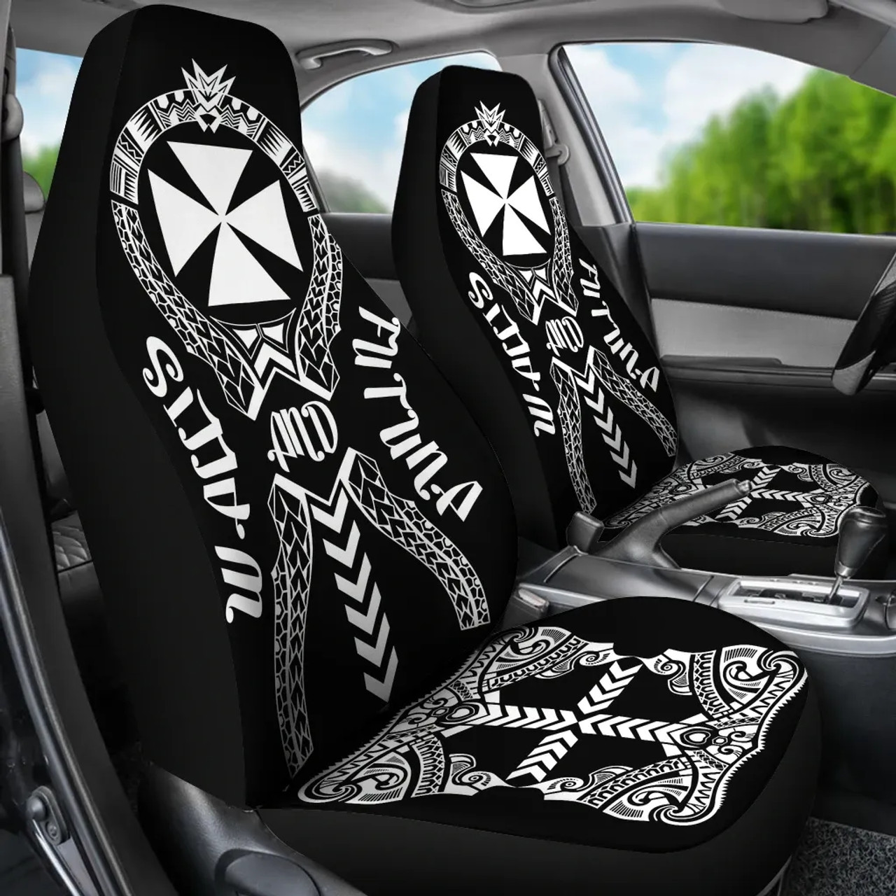 Wallis And Futuna Car Seat Covers - Wallis And Futuna Coat Of Arms Polynesian Tribal