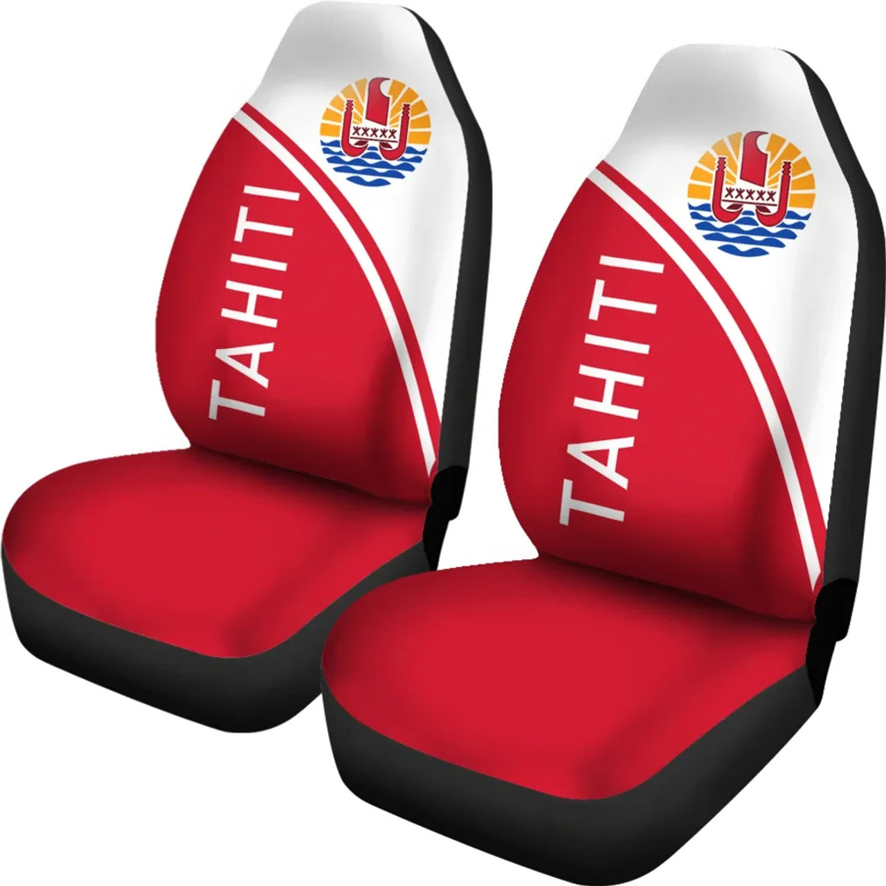 Tahiti Car Seat Covers - Tahiti Flag Curve Version