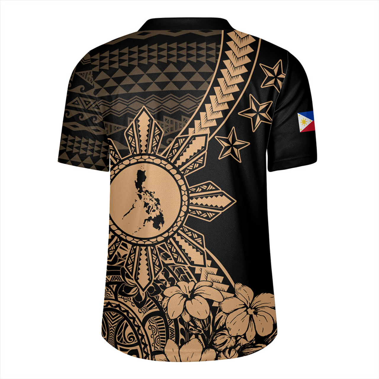 Philippines Filipinos Rugby Jersey Star With Tribal Flower Design