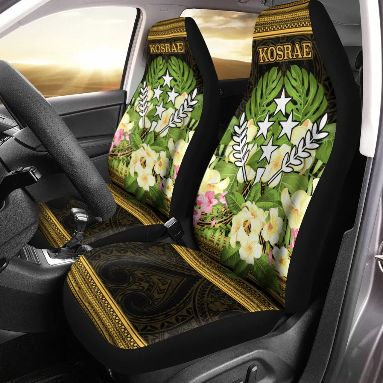 Kosrae Car Seat Cover - Polynesian Gold Patterns Collection