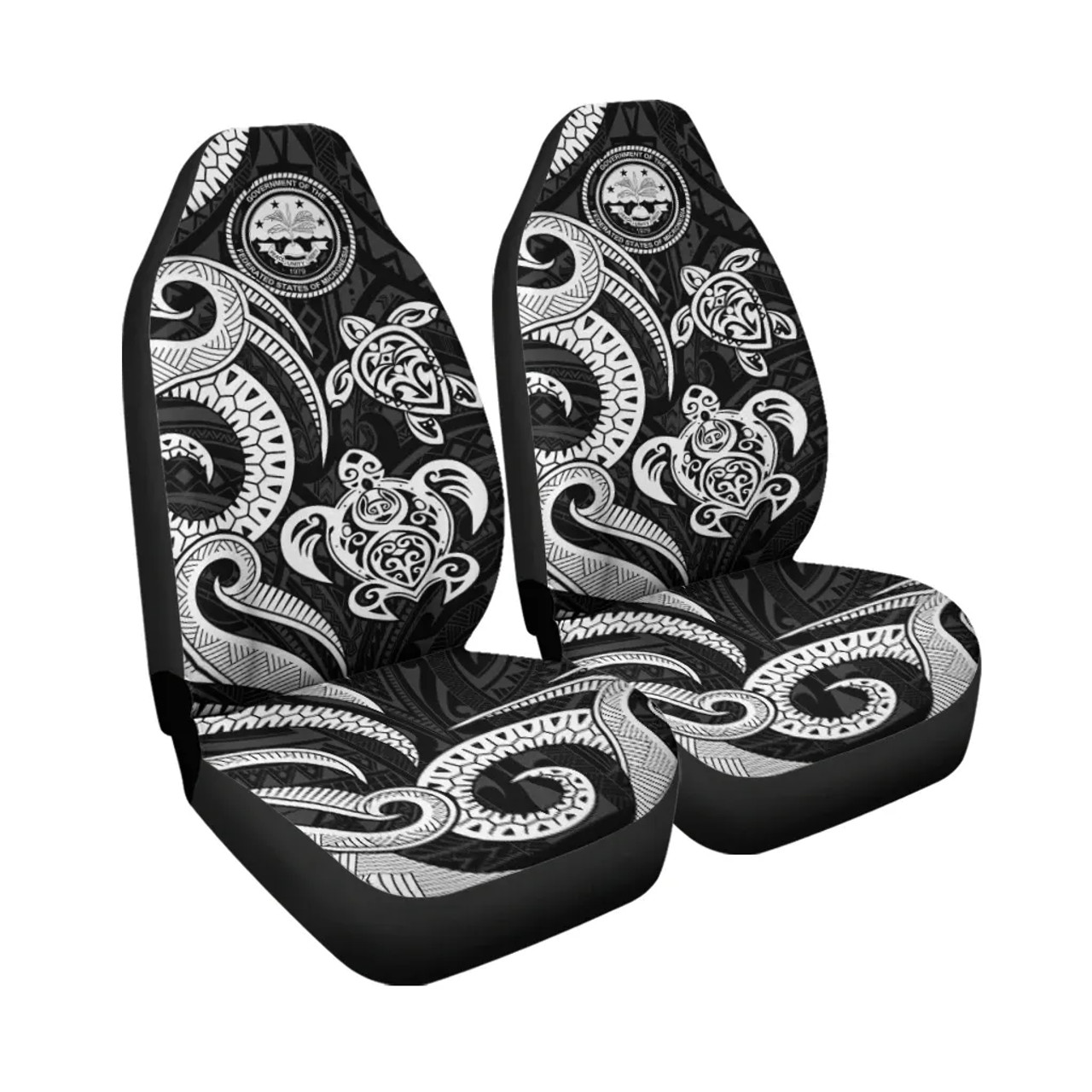 Federated States of Micronesia Car Seat Covers - White Tentacle Turtle