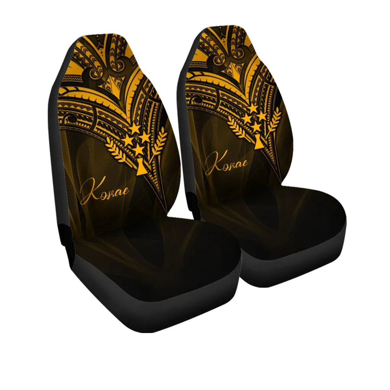 Kosrae State Car Seat Cover - Gold Color Cross Style