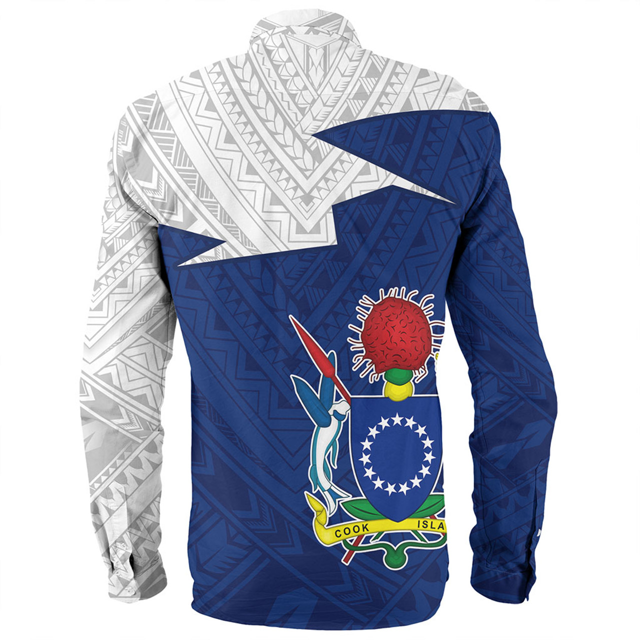 Cook Islands Long Sleeve Shirt Polynesian Tattoo Flag And Coat Of Arms
