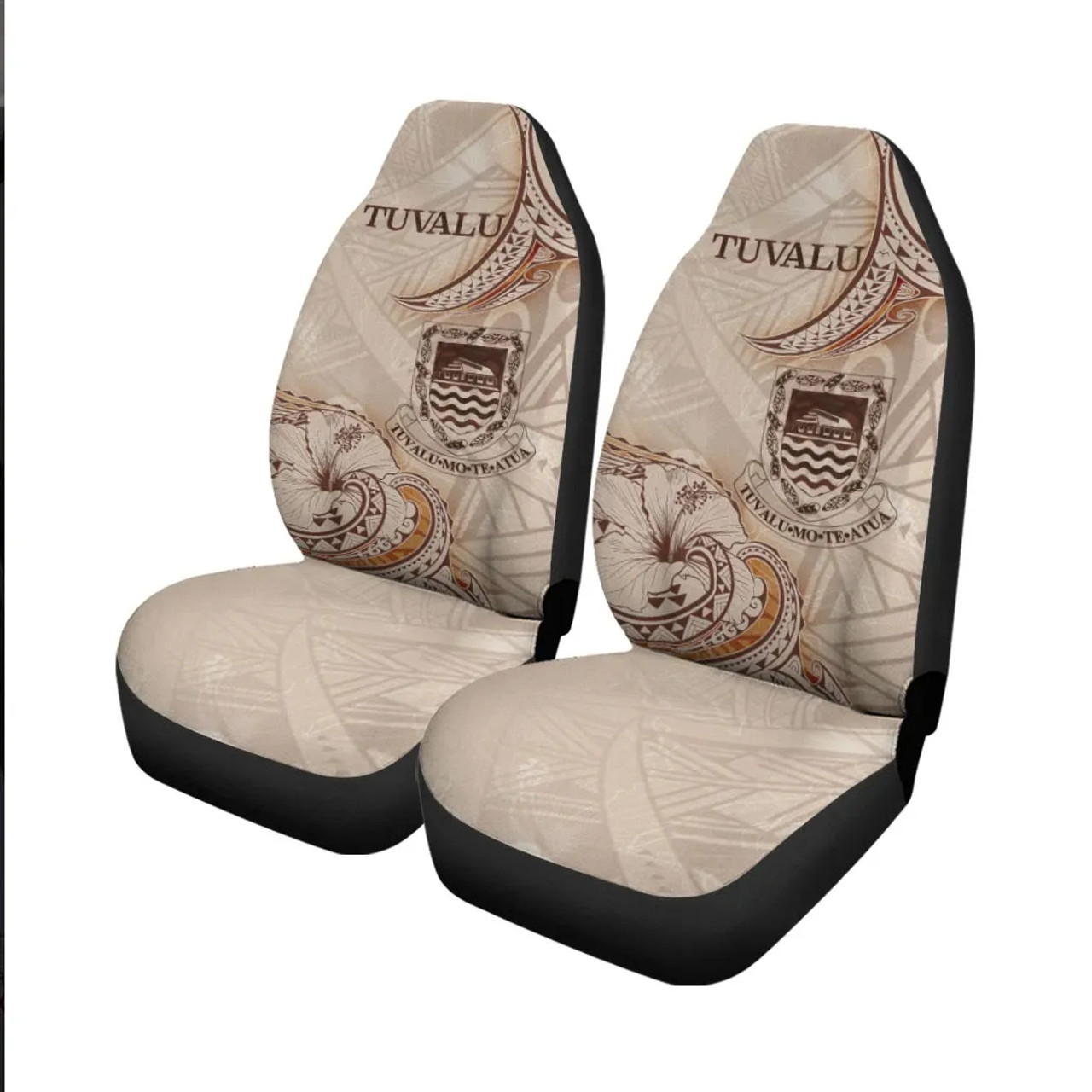 Tuvalu Car Seat Cover - Hibiscus Flowers Vintage Style