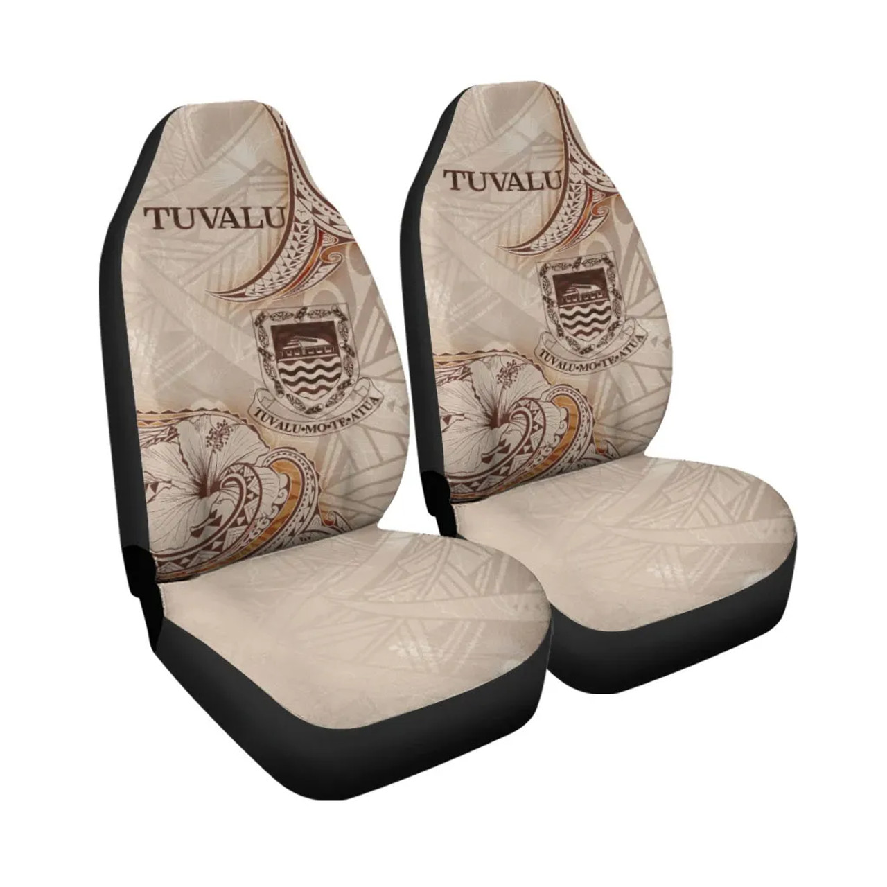 Tuvalu Car Seat Cover - Hibiscus Flowers Vintage Style