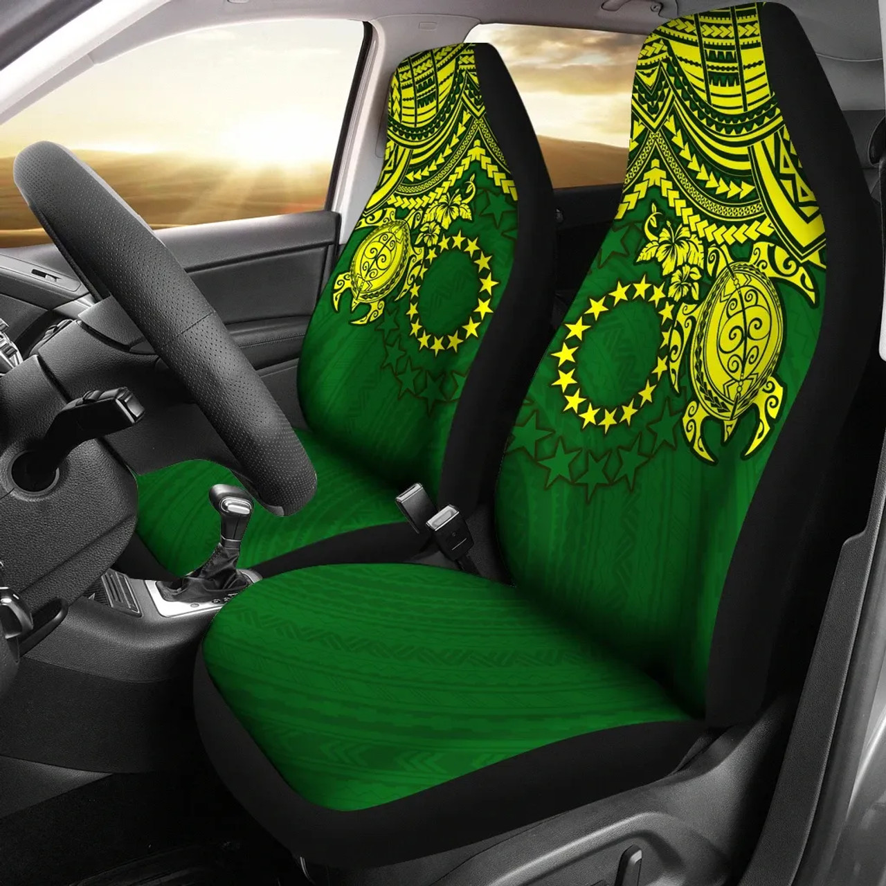 Cook Islands Polynesian Car Seat Covers - Polynesian Turtle