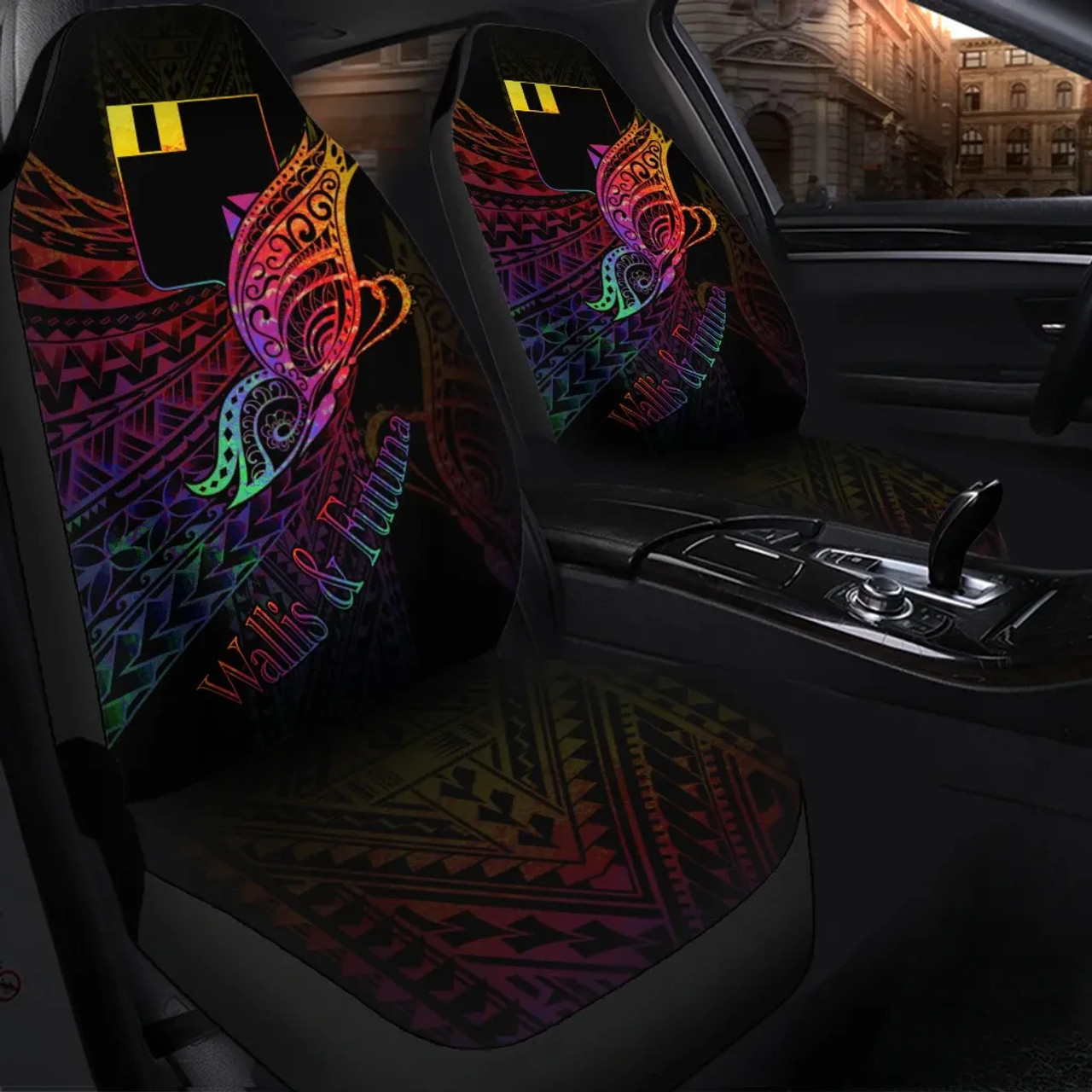 Wallis and Futuna Car Seat Cover - Butterfly Polynesian Style