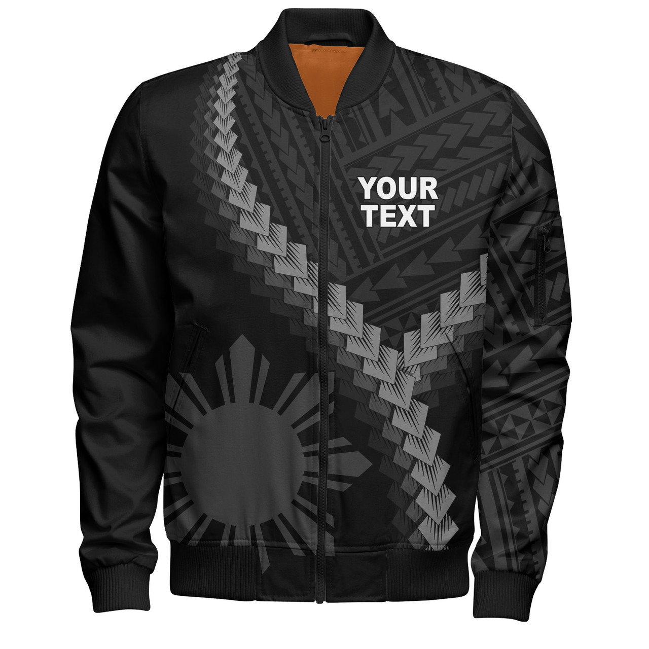 Philippines Filipinos Bomber Jacket Filipinos Sun Polynesian Tattoo Style
