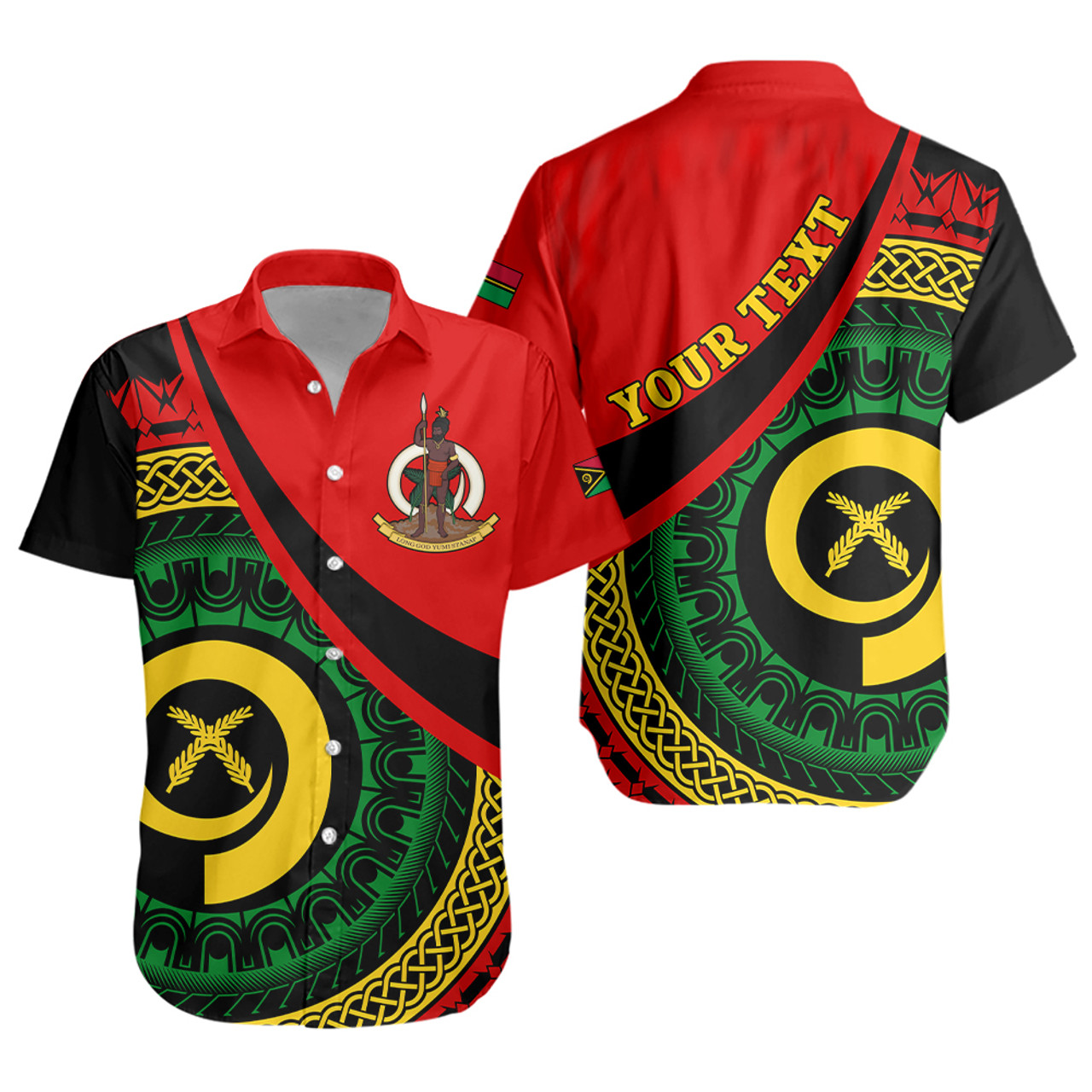 Vanuatu Short Sleeve Shirt Custom Melanesian Tribal Circle Tattoo Style