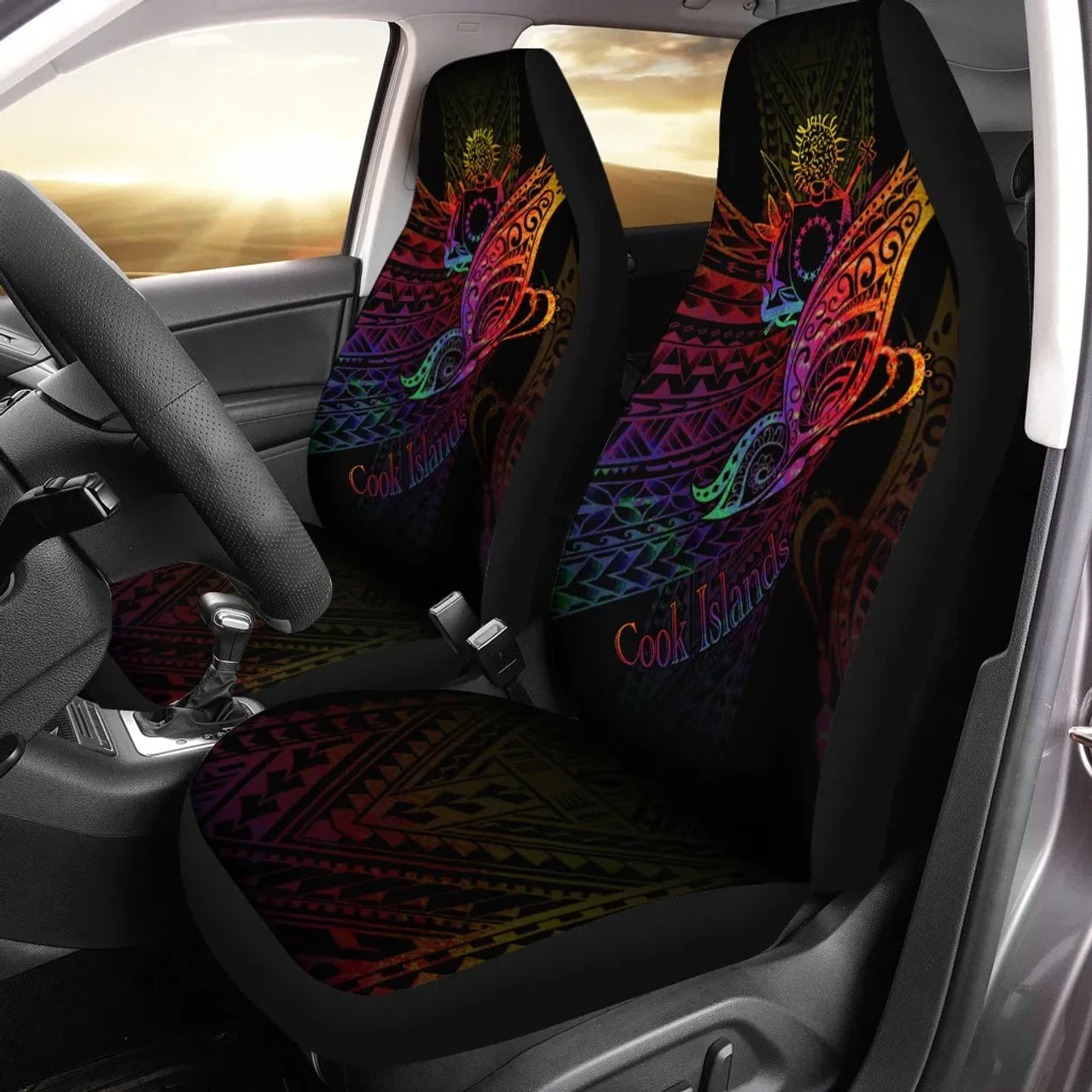 Cook Islands Car Seat Cover - Butterfly Polynesian Style