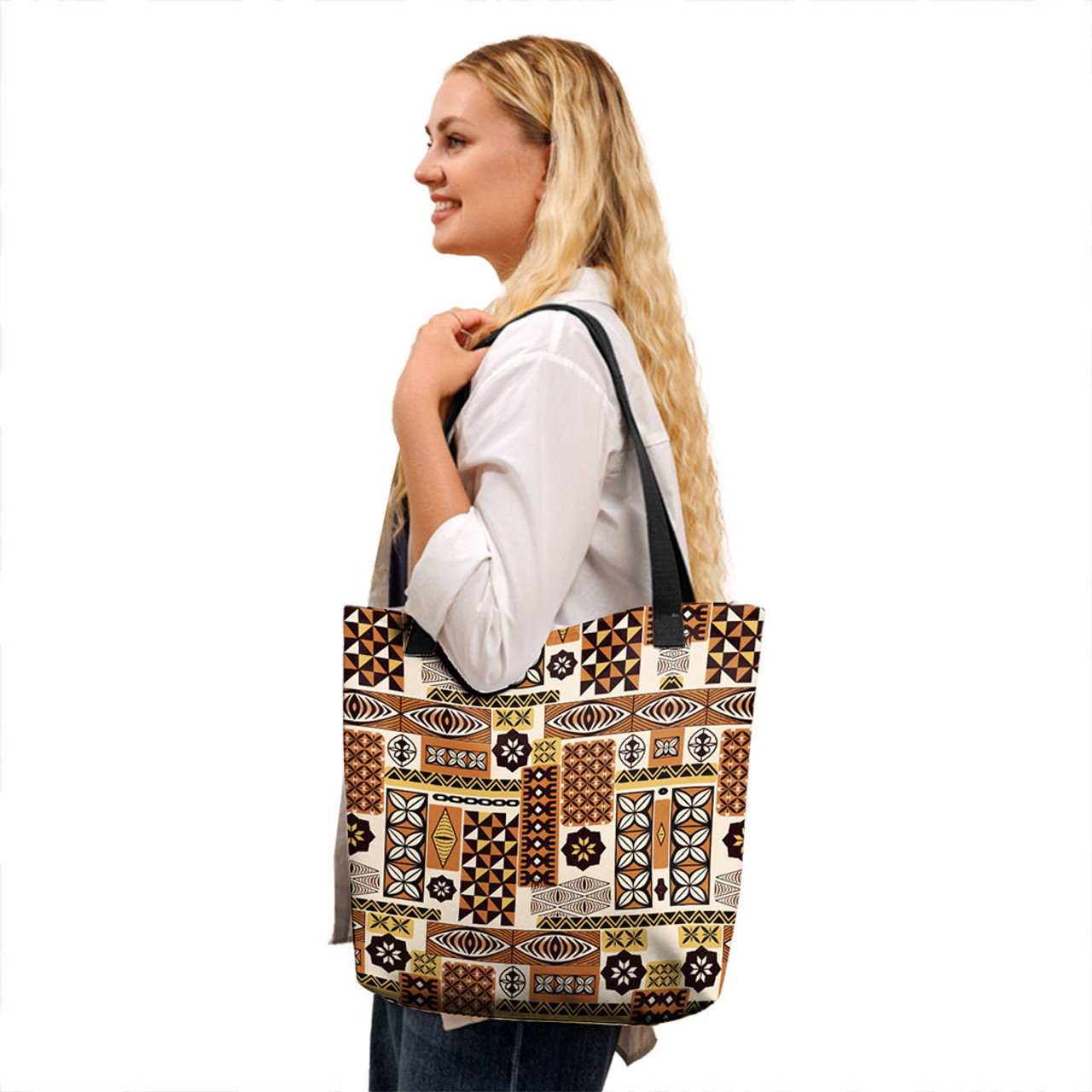 Tonga Tote Bag Ngatu Tapa Pattern