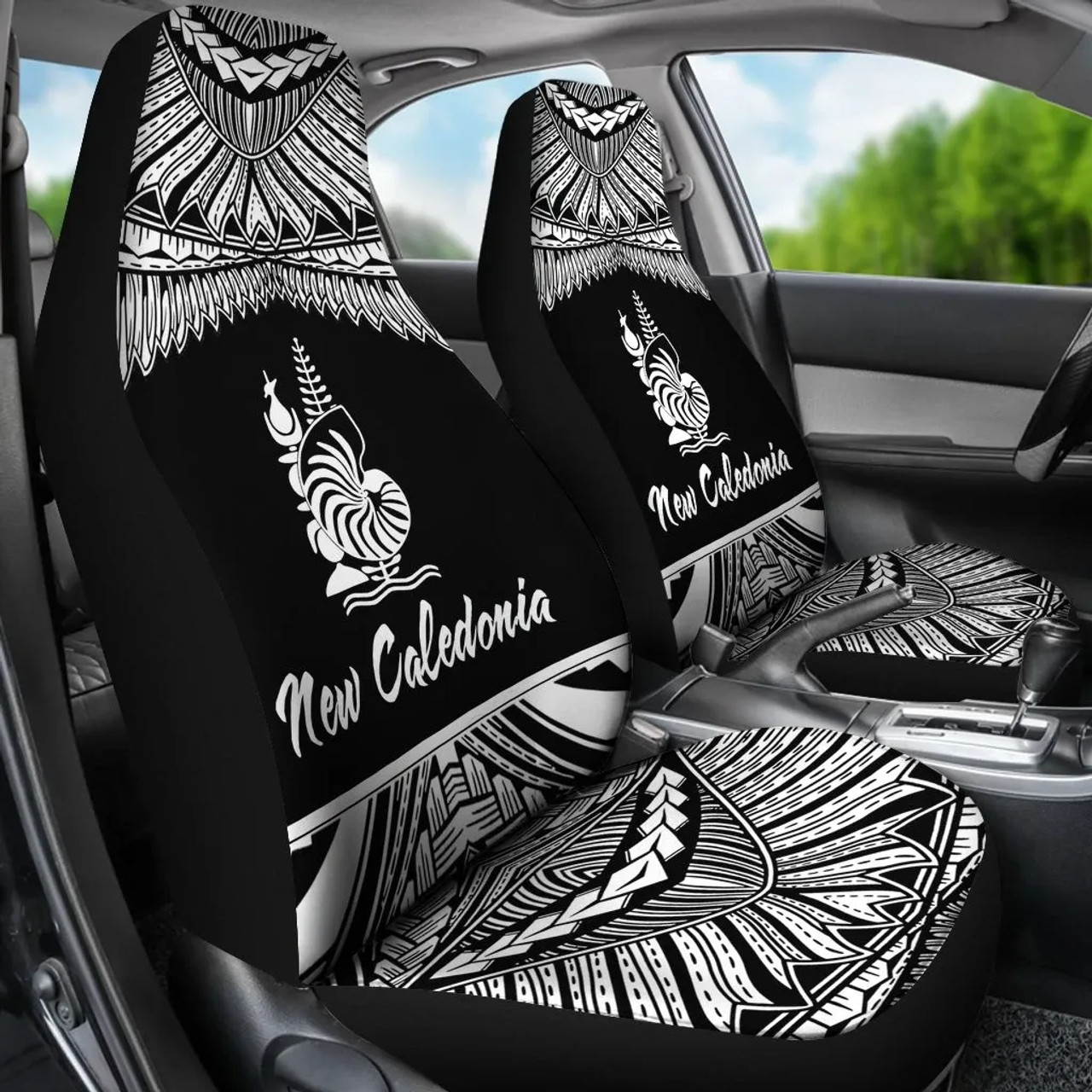 New Caledonia Polynesian Car Seat Covers - Pride White Version
