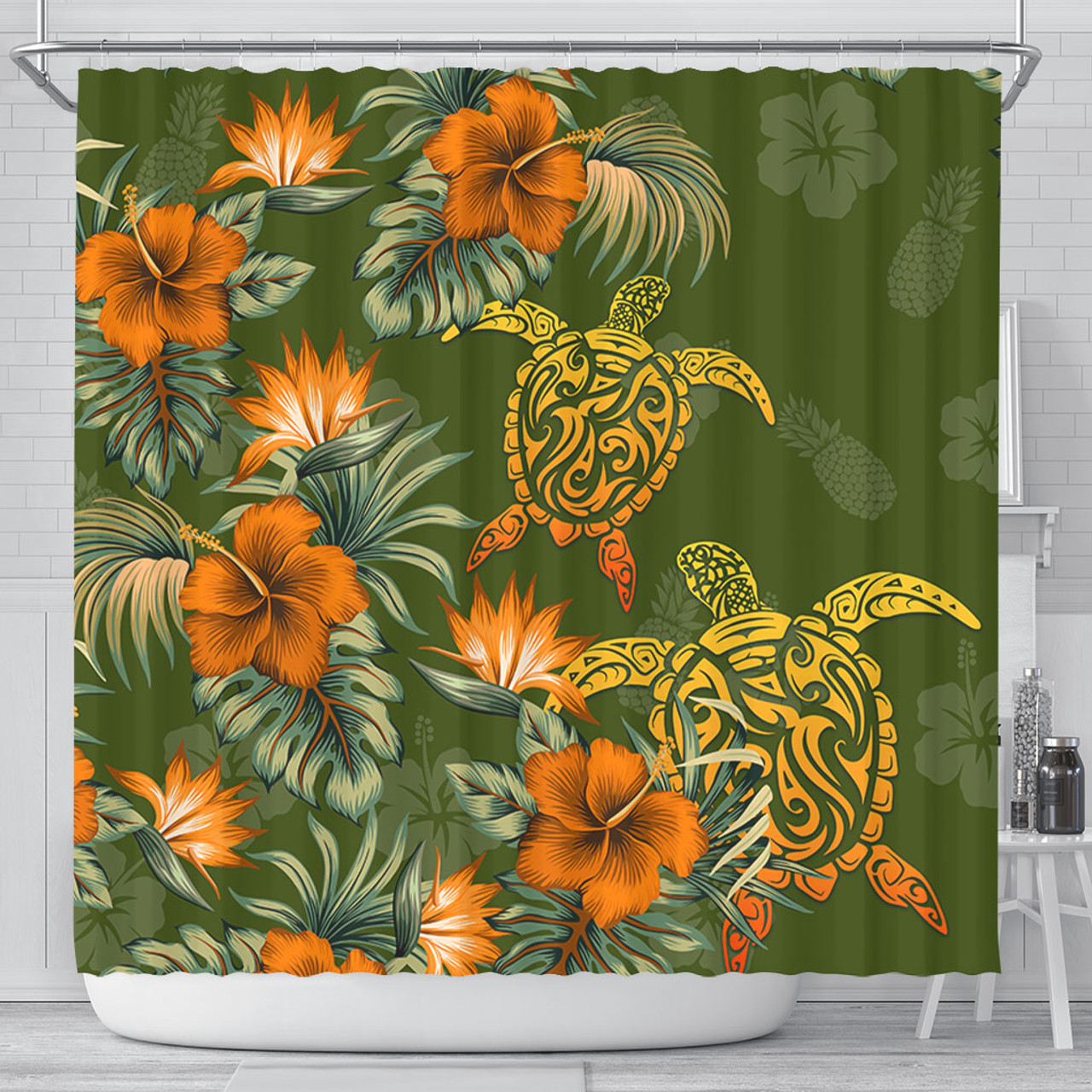 Polynesian Shower Curtain Polynesian Tropical Summer