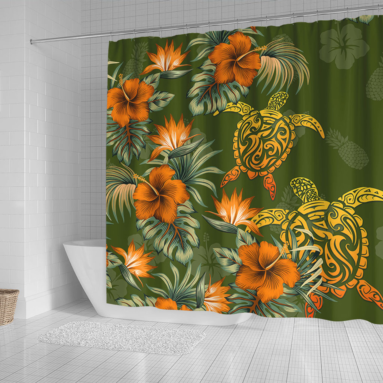 Polynesian Shower Curtain Polynesian Tropical Summer