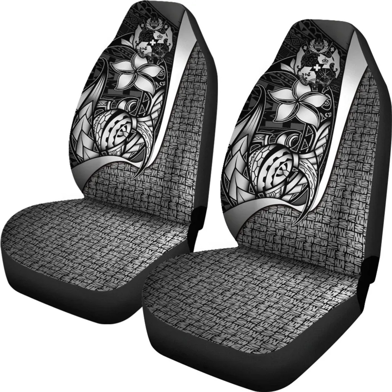 Tonga Polynesian Car Seat Covers White - Turtle With Hook