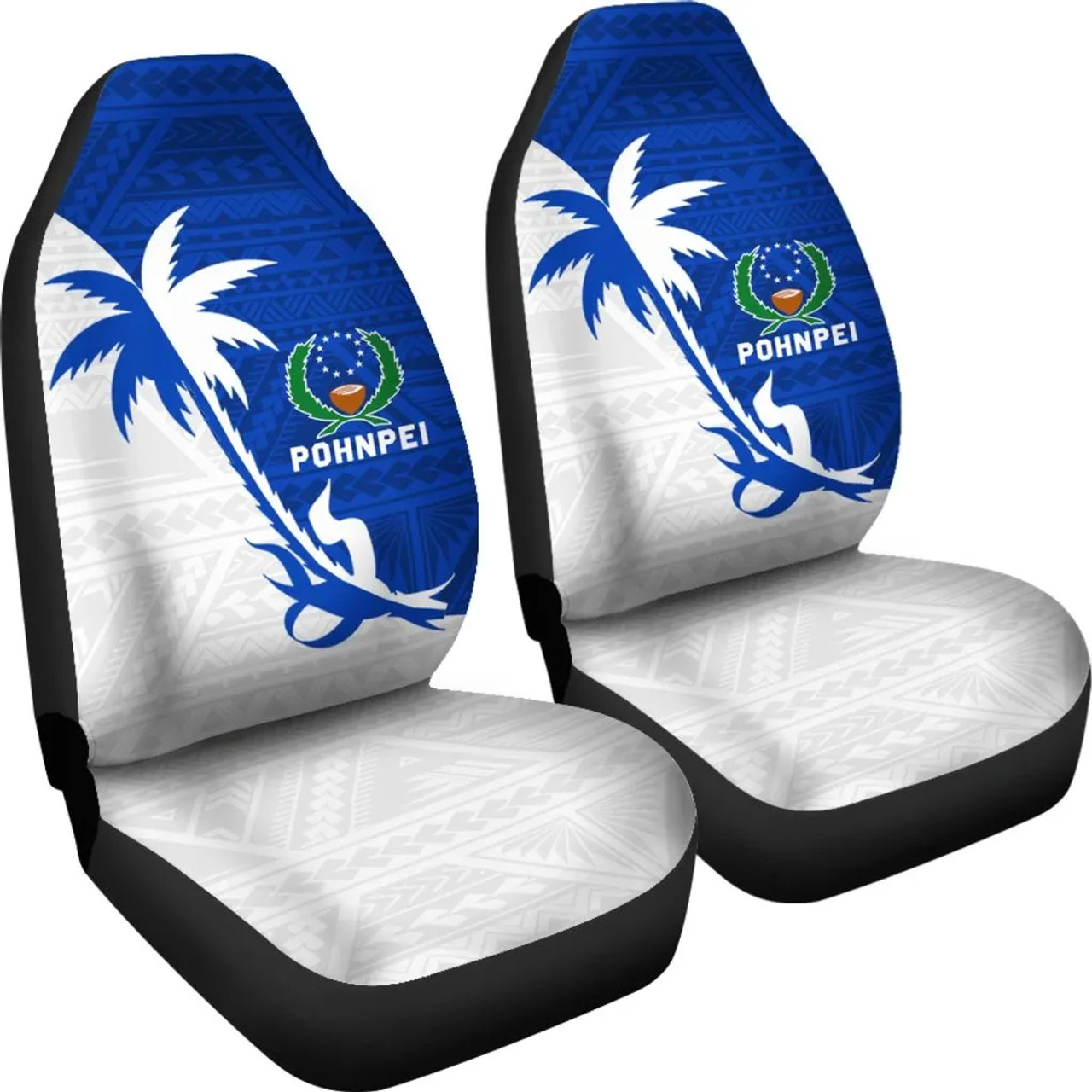 Pohnpei Car Seat Covers - Pohnpei Flag Coconut Tree