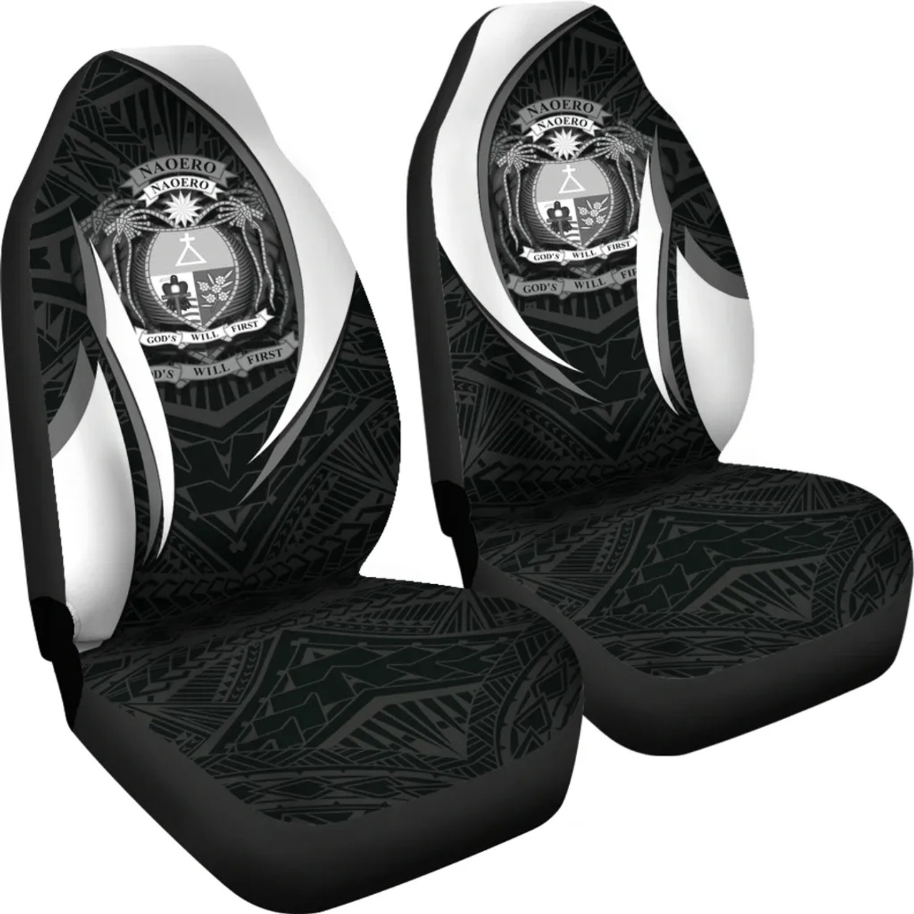 Nauru Polynesian Car Seat Covers - Nauru Spirit (White)