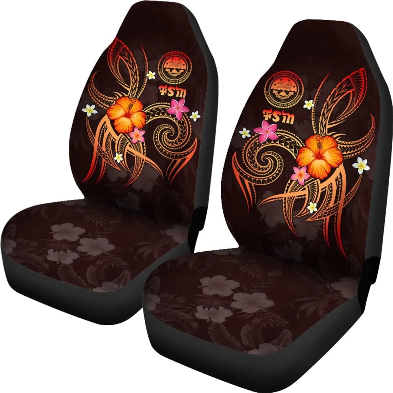 Federated States of Micronesia Polynesian Car Seat Covers - Legend of FSM (Red)