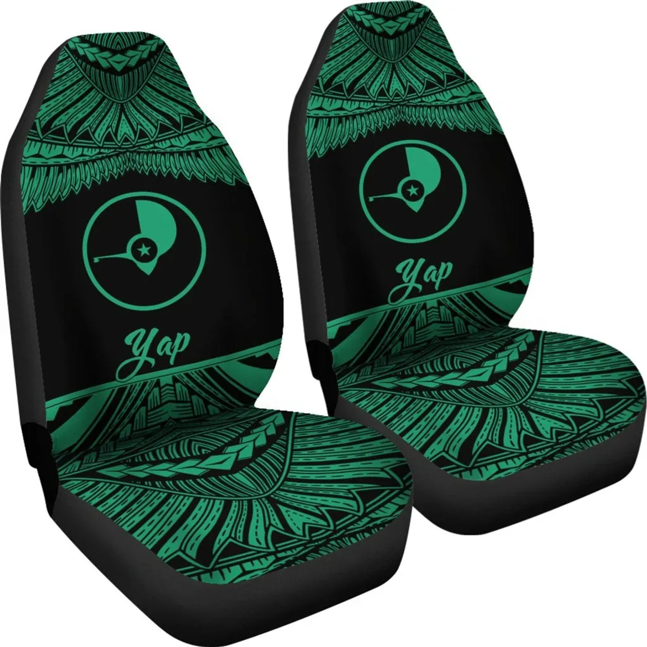 Yap Polynesian Car Seat Covers - Pride Green Version