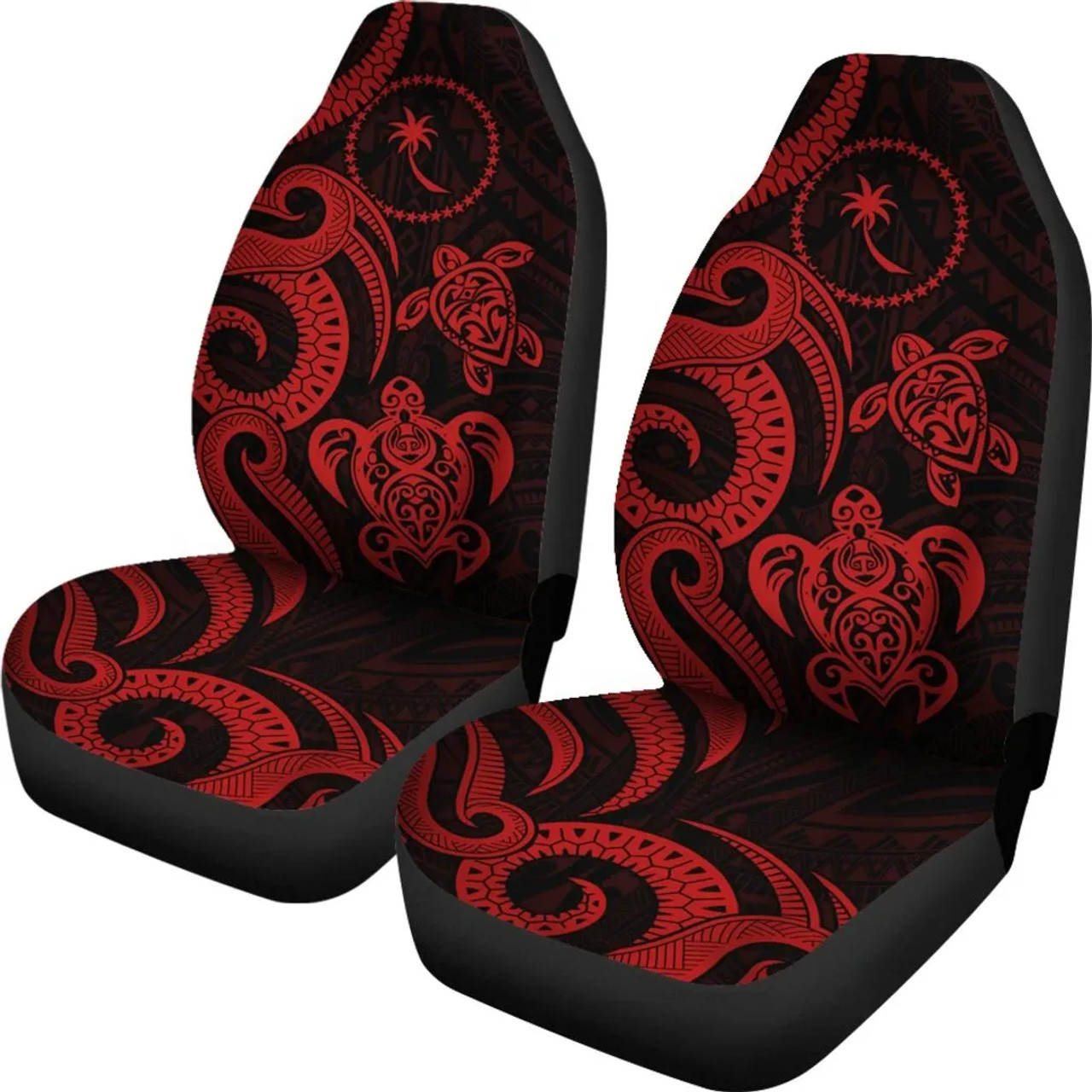 Chuuk Micronesian Car Seat Covers - Red Tentacle Turtle