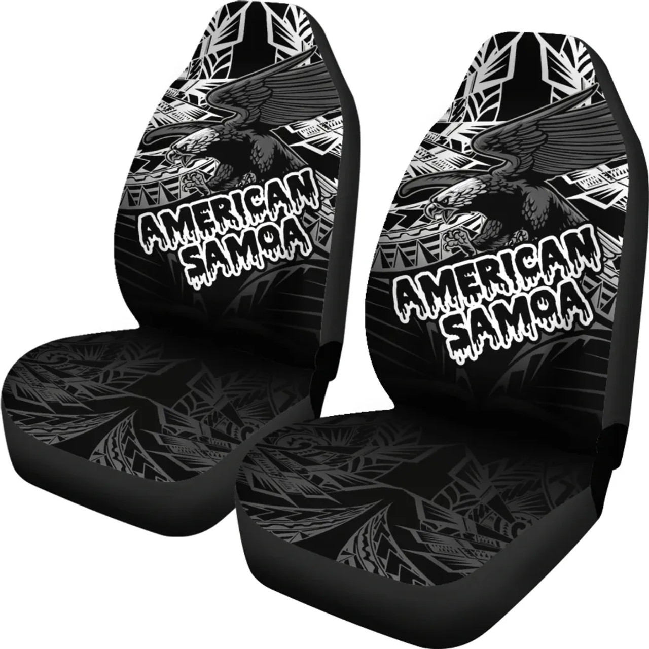 American Samoa Polynesian Car Seat Covers - Eagle Tribal Pattern