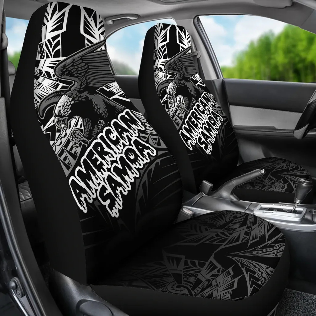 American Samoa Polynesian Car Seat Covers - Eagle Tribal Pattern