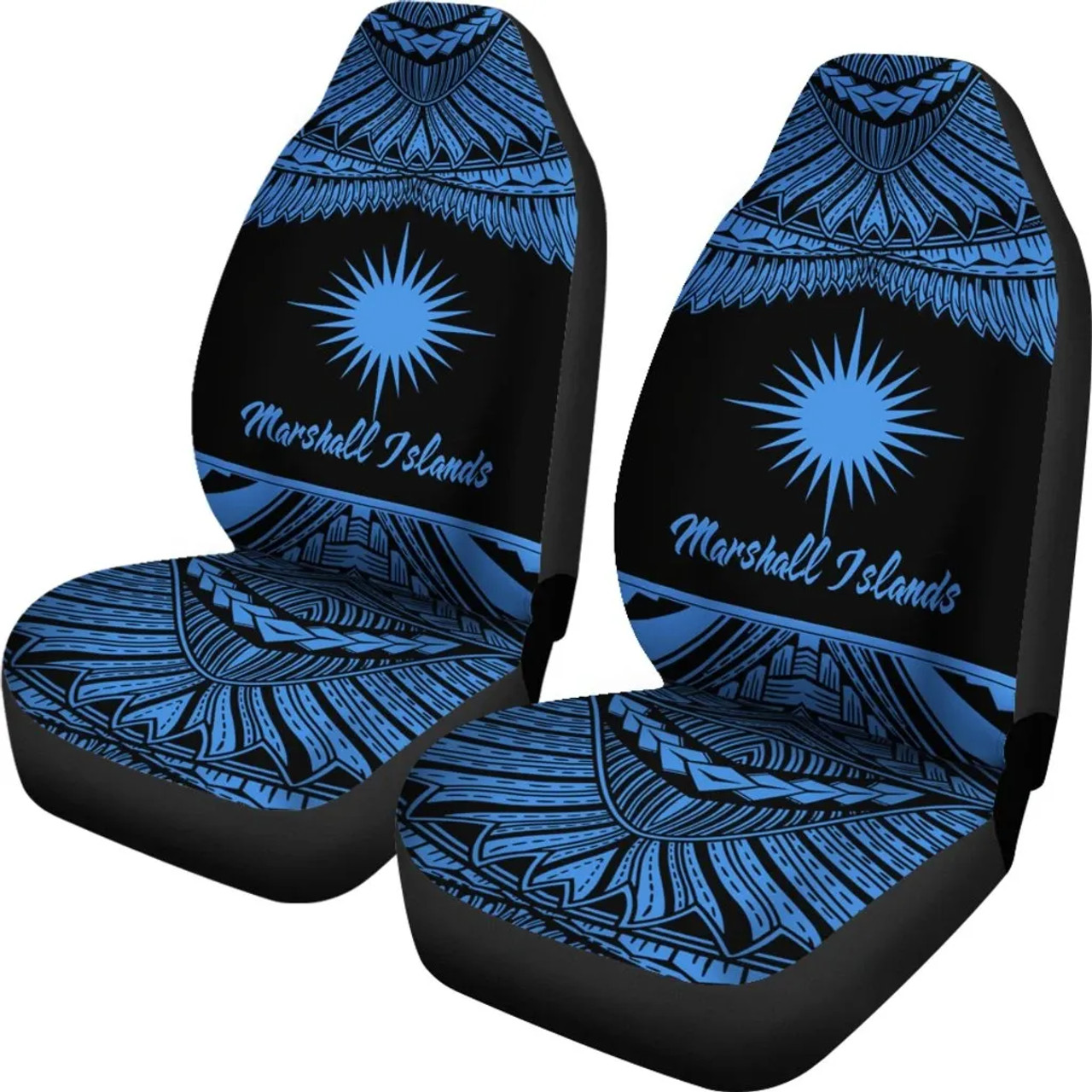 Marshall Islands Polynesian Car Seat Covers - Pride Blue Version