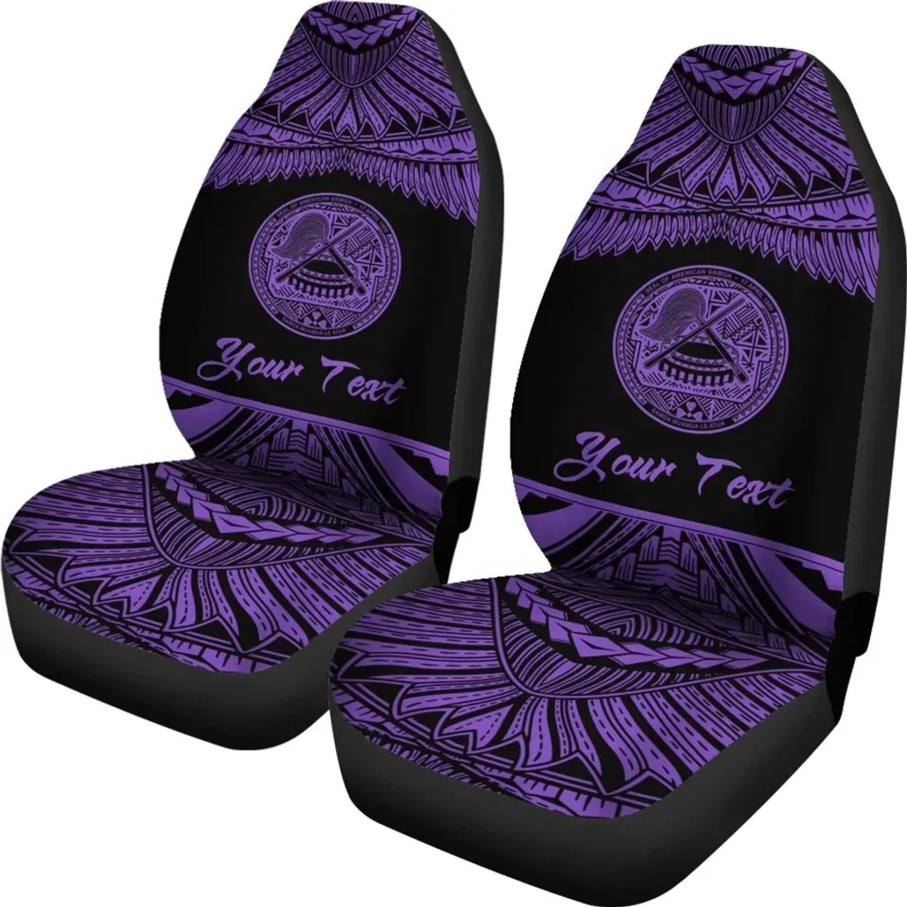 American Samoa Polynesian Custom Personalised Peisonalised Car Seat Covers - Pride Purple Version