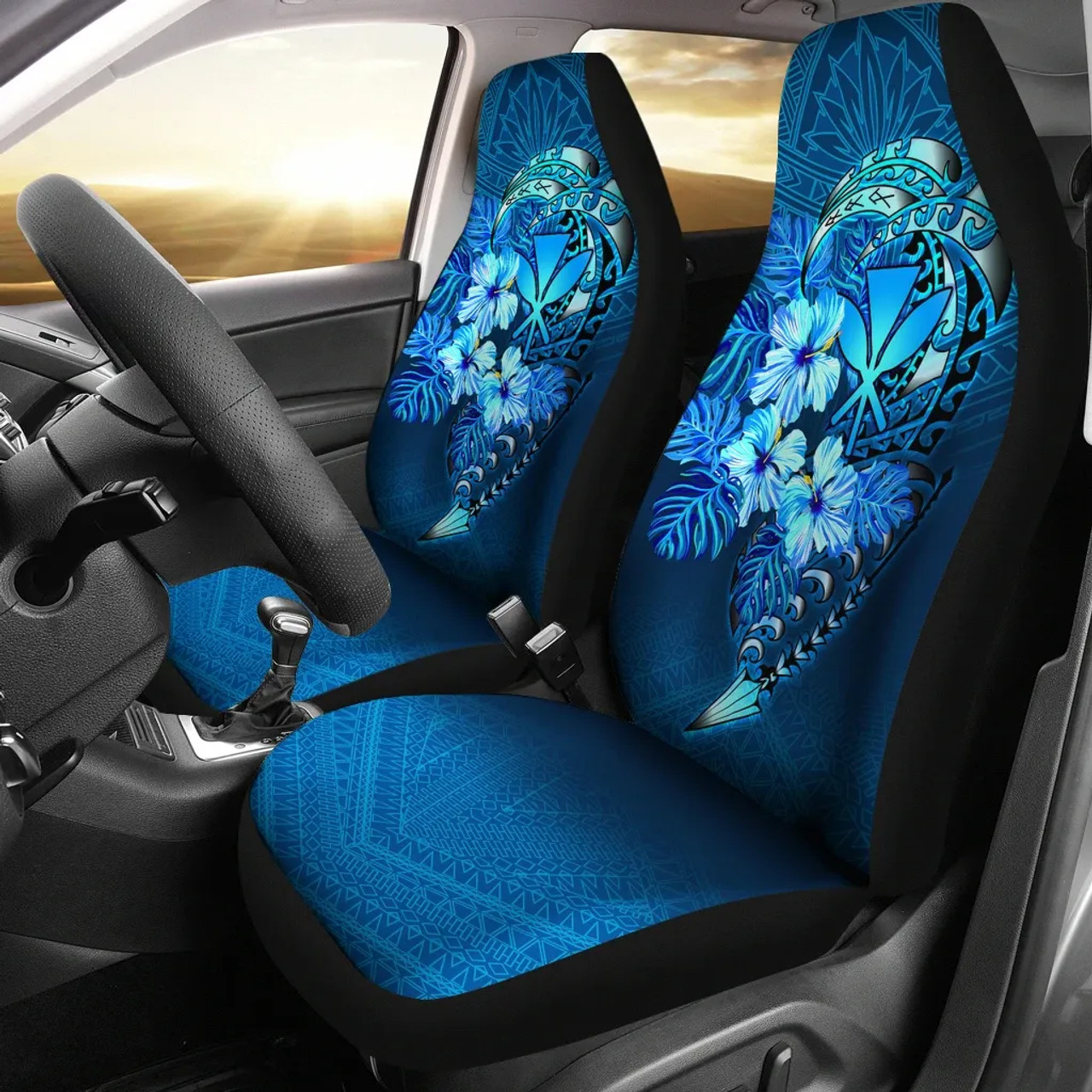 Polynesian Hawaii Car Seat Covers - King Kamehameha Koa Spear