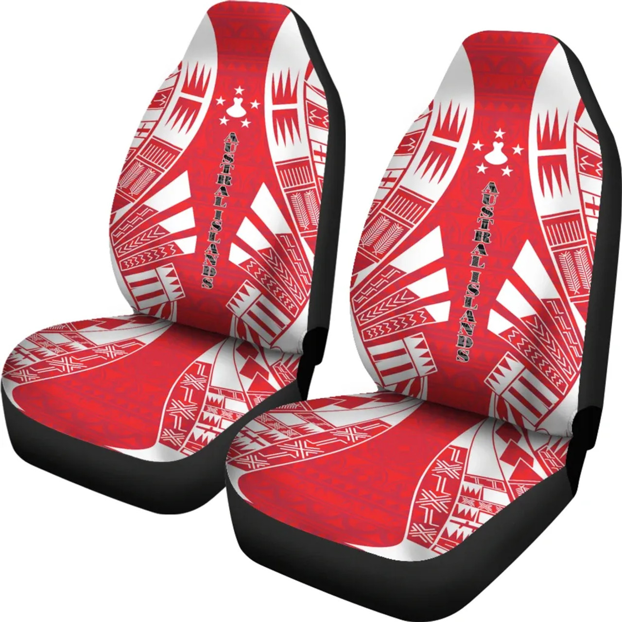 Austral Islands Car Seat Covers - Austral Islands Flag Polynesian Tattoo Flag