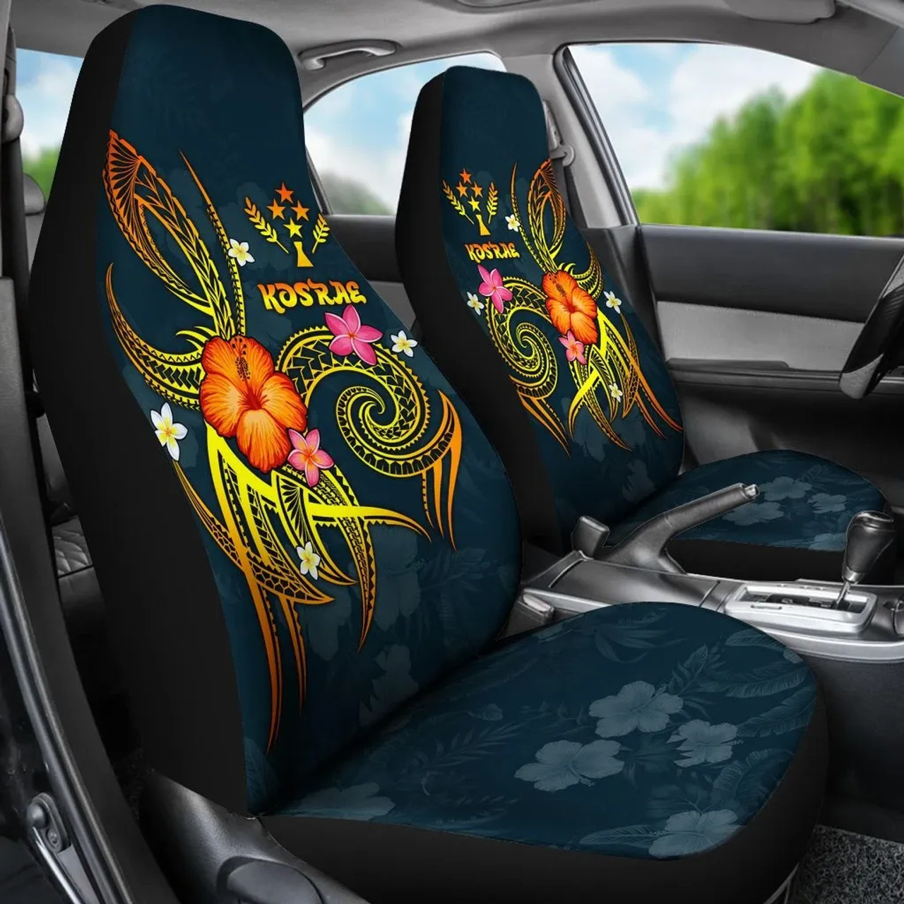 Kosrae Polynesian Car Seat Covers - Legend of Kosrae (Blue)