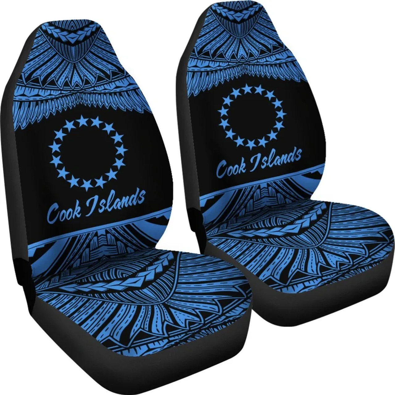 Cook Islands Polynesian Car Seat Covers - Pride Blue Version